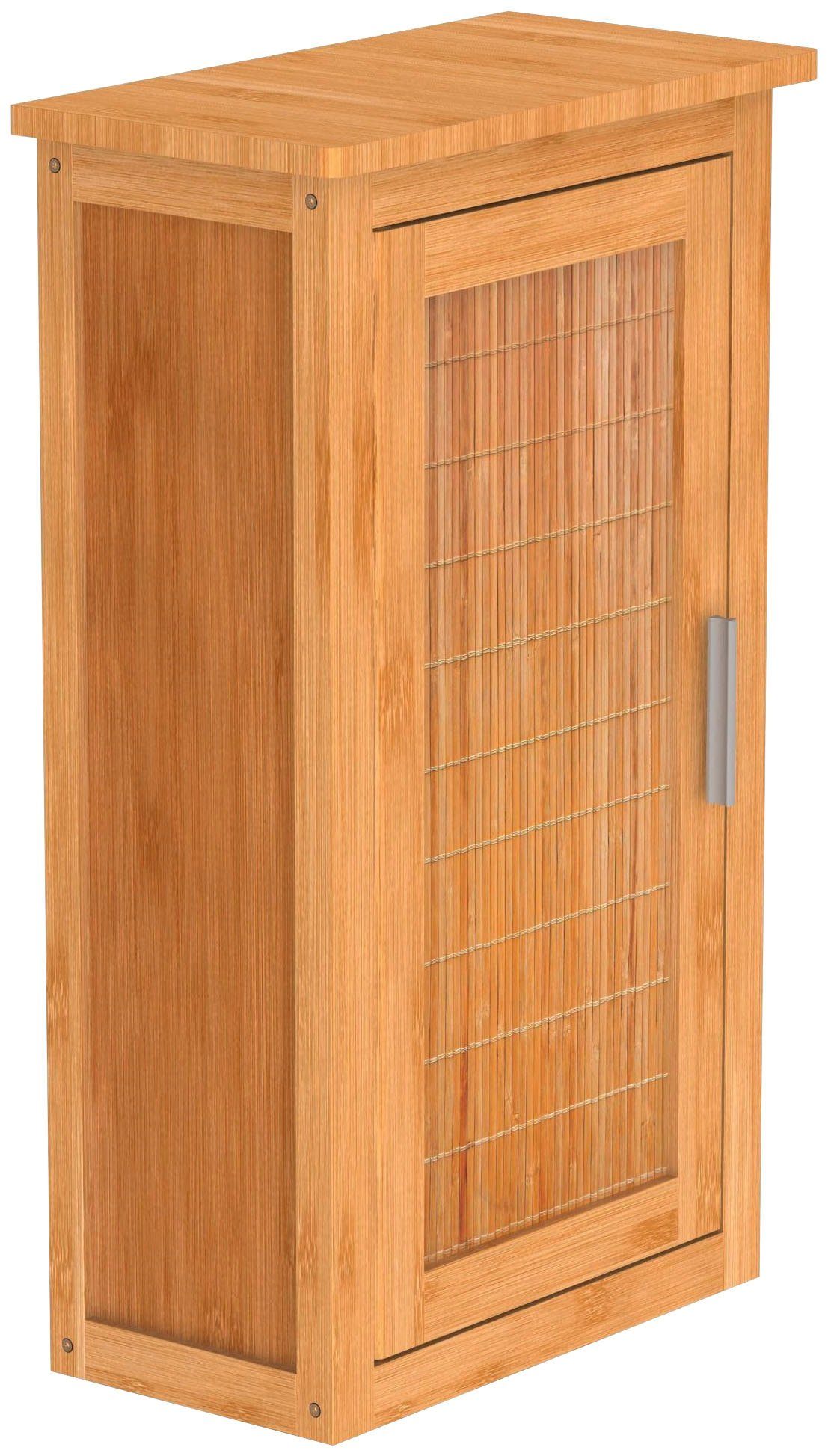 Bambus Badezimmerschrank schmal Eisl Badmöbel nachhaltige Wand, Bambus Hängeschrank die für