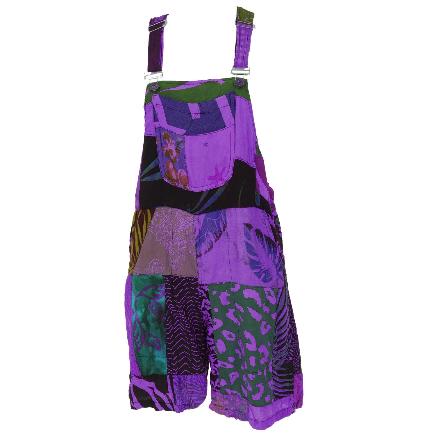 Guru-Shop Hose & Шорти Goa Шорти, kurze Patchwork Latzhose,.. alternative Bekleidung