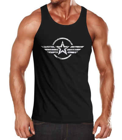 Neverless Tanktop »Herren Tank-Top Shirt Airforce Symbol Stern Army Military Aufdruck Emblem Muskelshirt Muscle Shirt Neverless®« mit Print