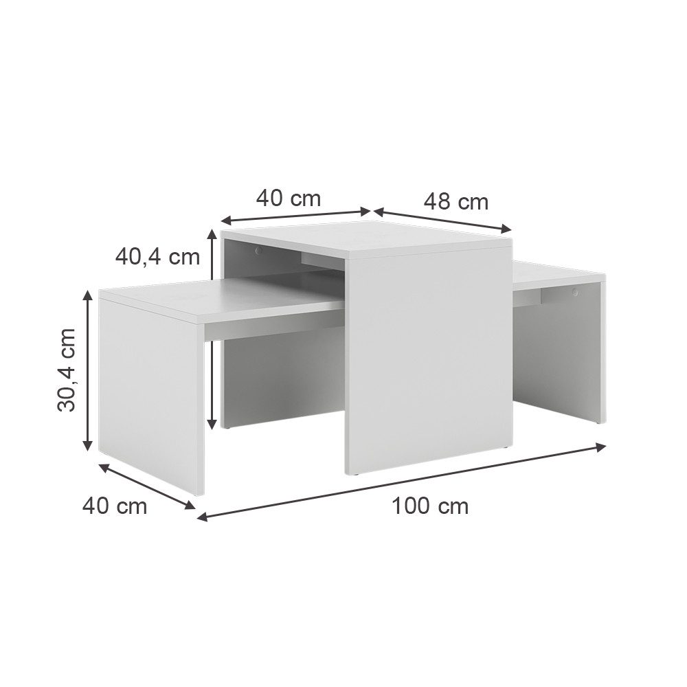 Vicco Couchtisch Donat, Weiß, 100 x günstig online kaufen