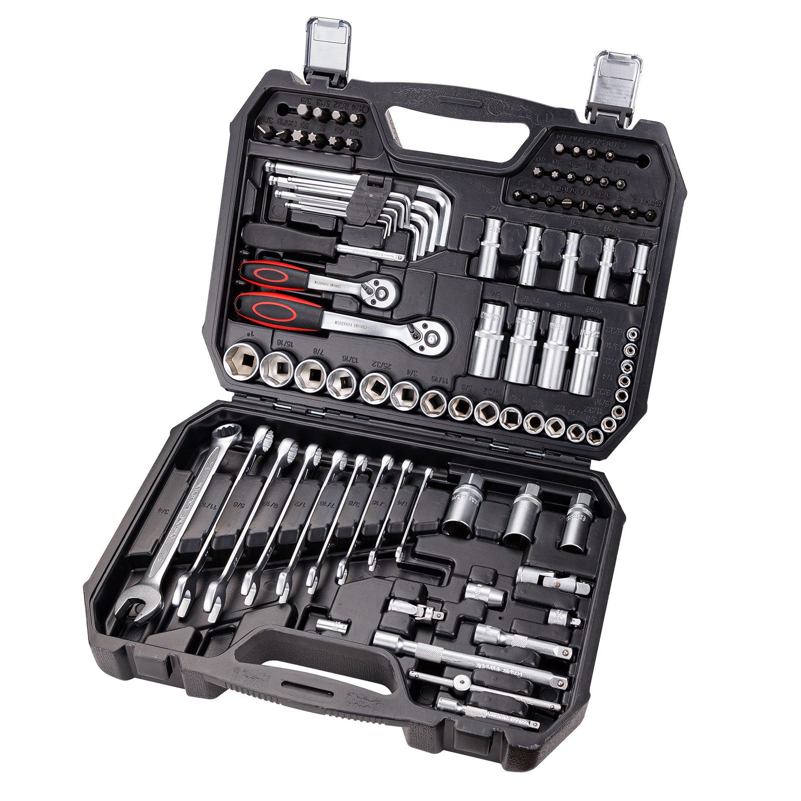 DEMA Ratschenringschlüssel Zoll Ratschenkasten 92tlg. (92 St)