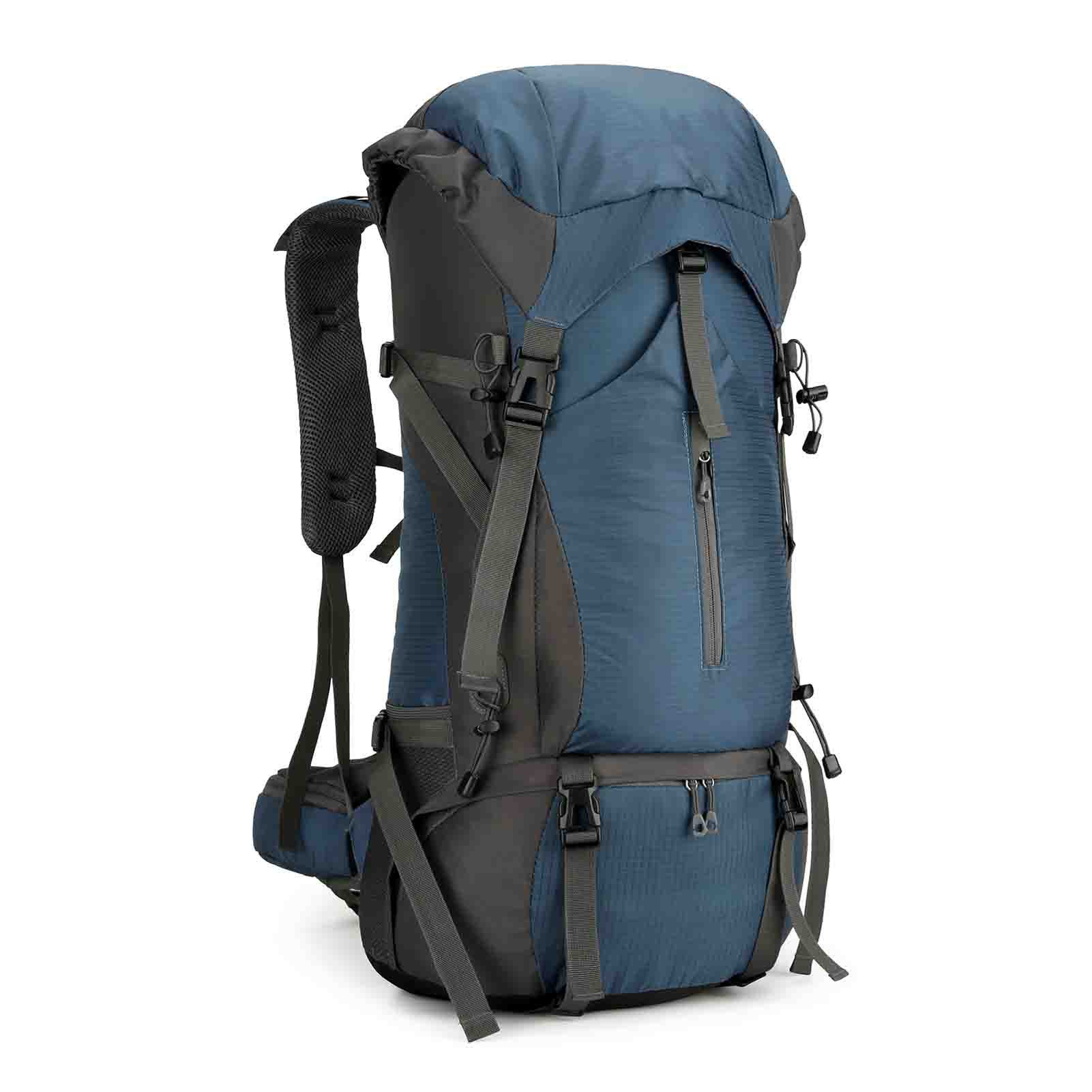 Wanderrucksack 70L Trekkingrucksack Reiserucksack mit Rückenbelüftung, Regenschutz