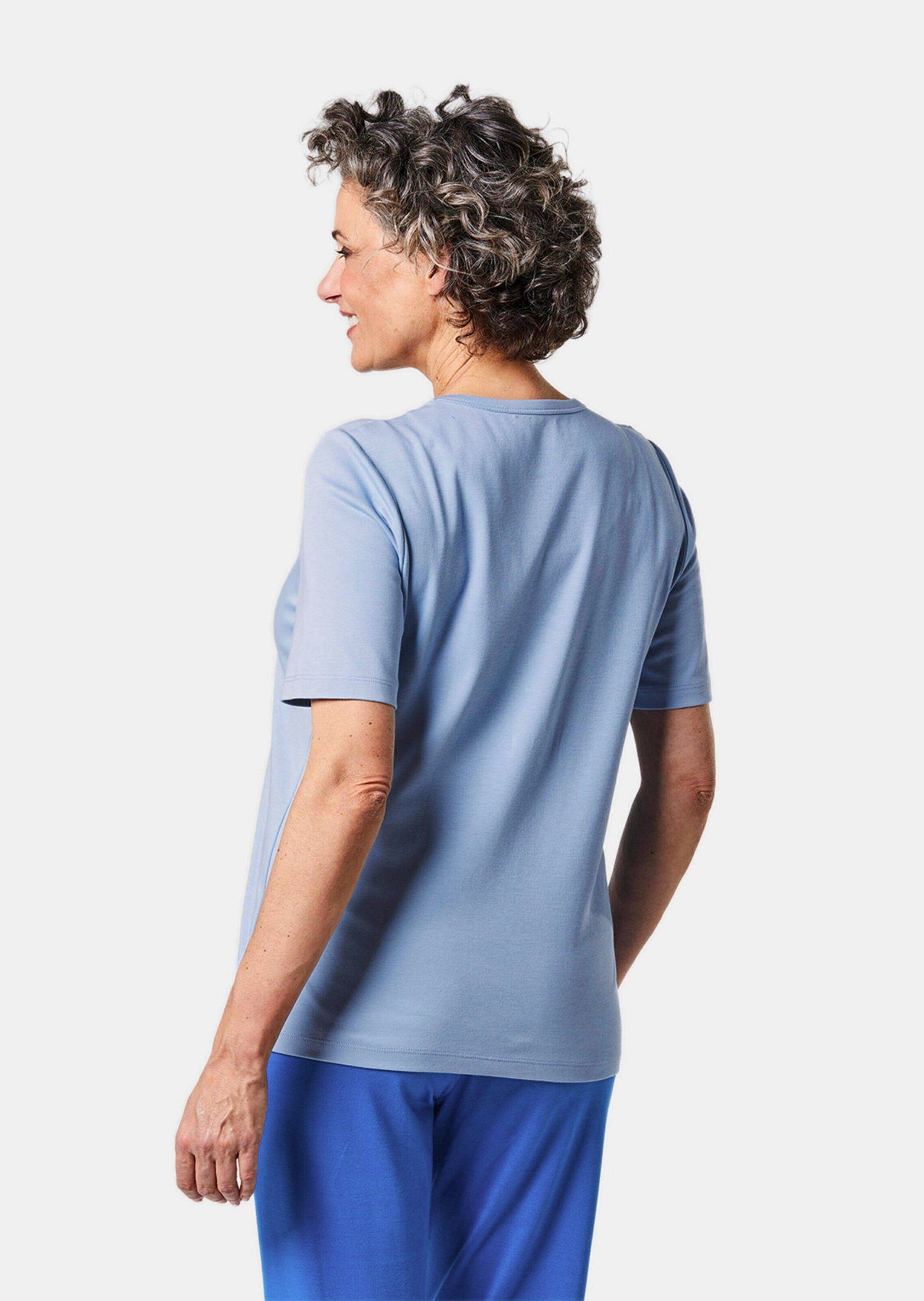 GOLDNER T-Shirt Edel-T-Shirt mit Rundhalsausschnitt