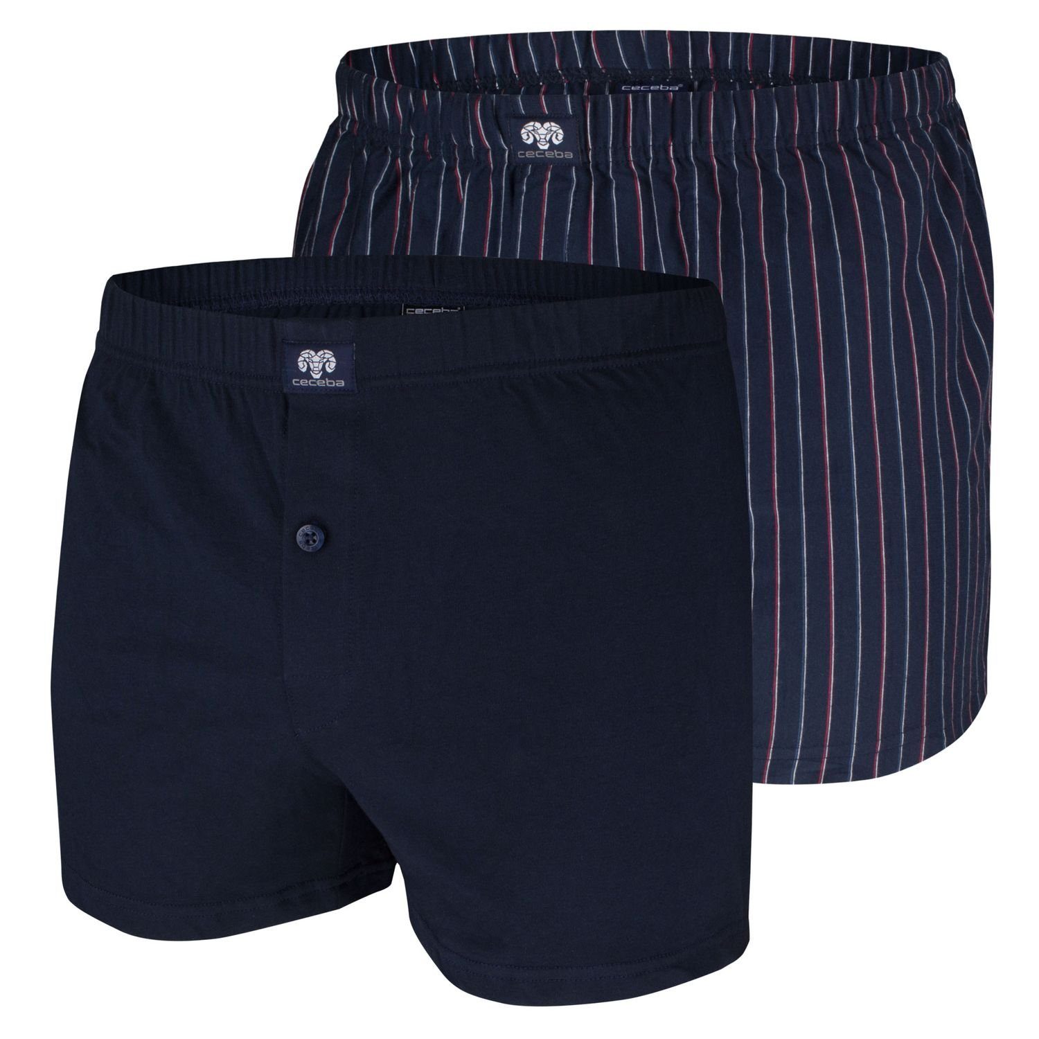 Ceceba Boxershorts aus Baumwoll-Jersey, Doppelpack Farbe blau/rot Größe: 18 günstig online kaufen