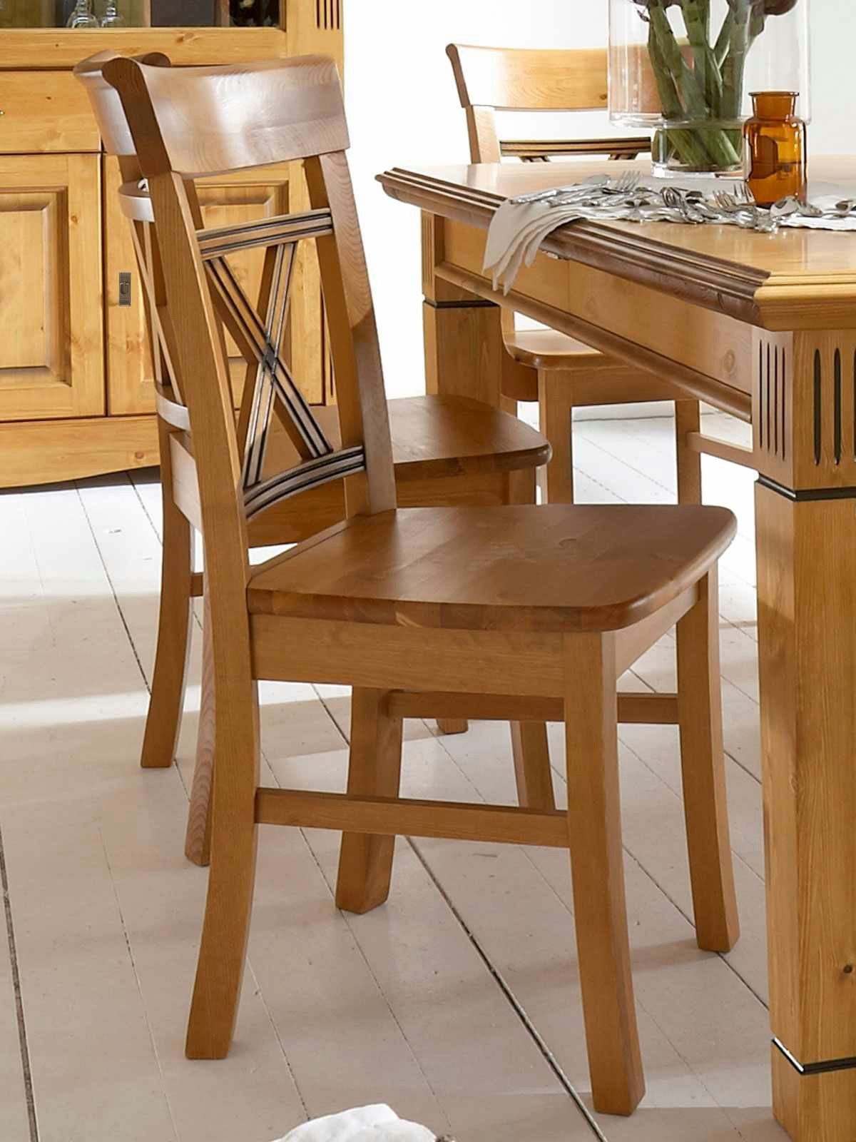 Casamia Esszimmerstuhl Esszimmer Stuhl ohne Armlehnen Florenz mit Massivholz-Sitzfläche ohne