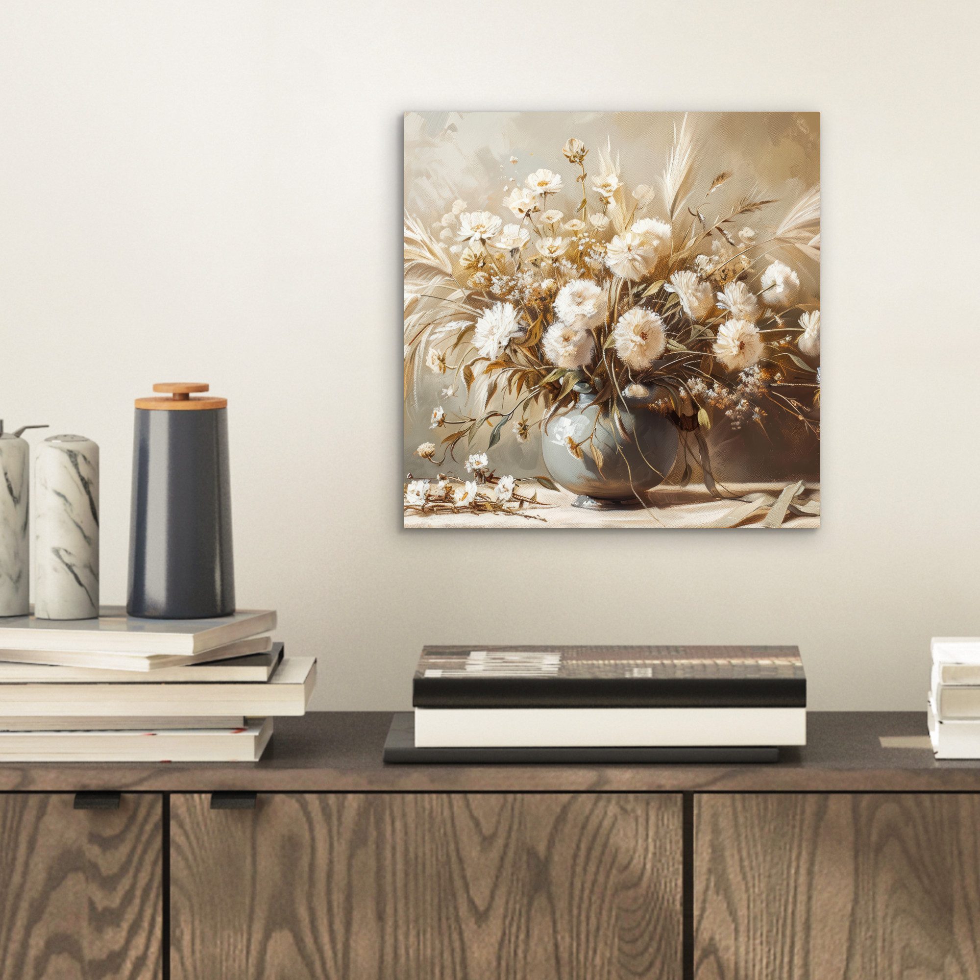 MuchoWow Metallbild Blumen - Vase - günstig online kaufen