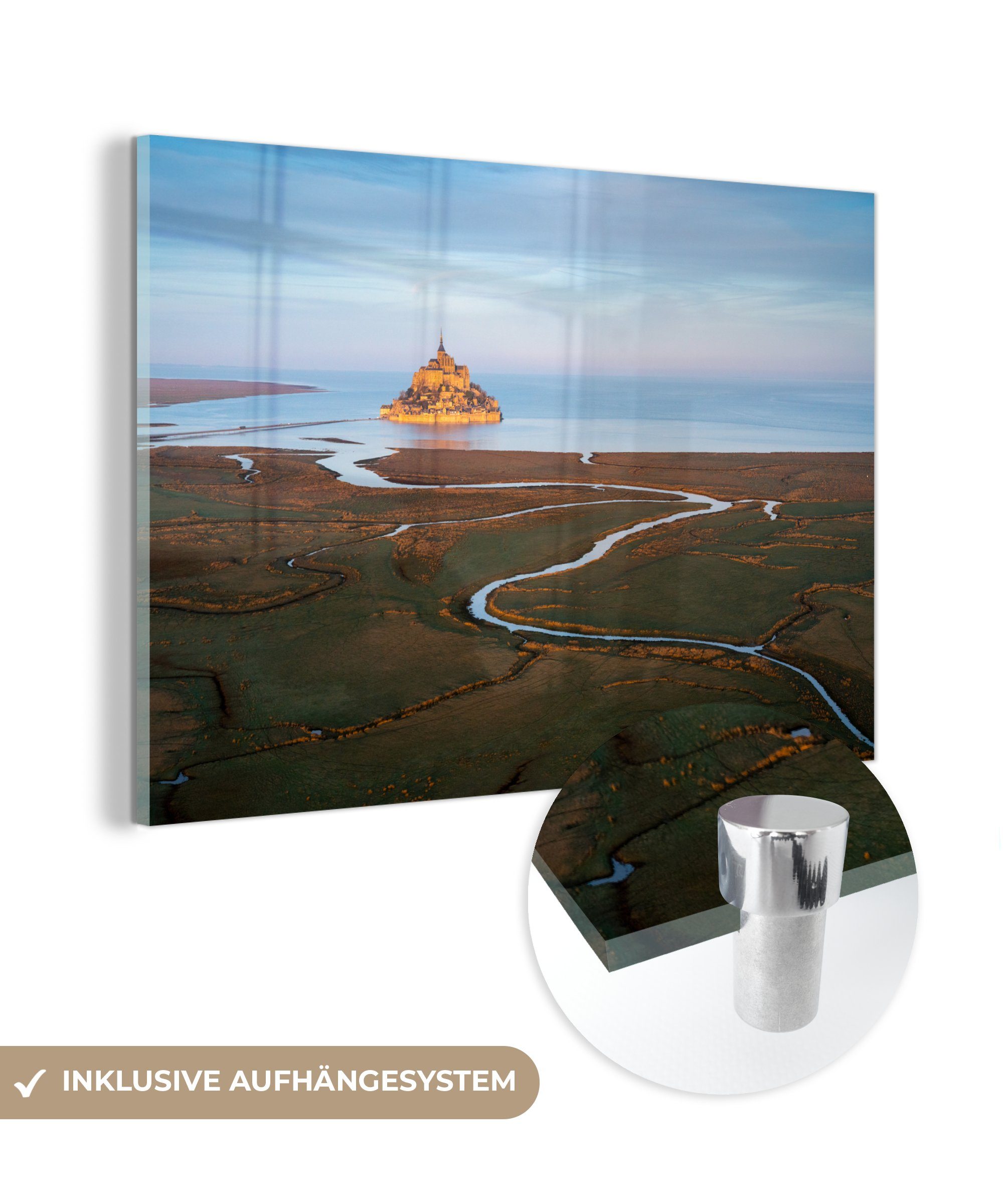 MuchoWow Acrylglasbild Wasser - Meer - Frankreich, (1 St), Acrylglasbilder Wohnzimmer & Schlafzimmer