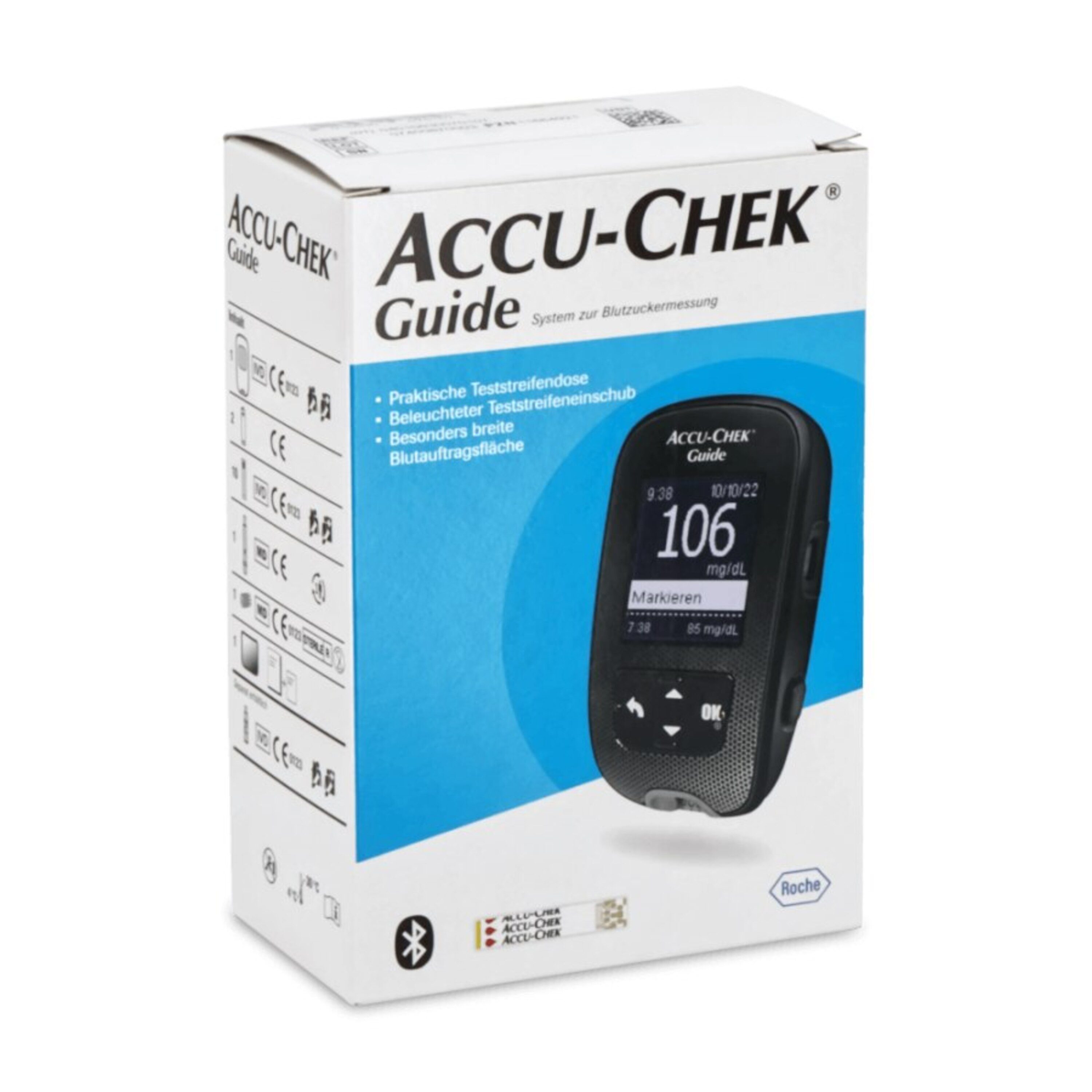 Roche Blutzuckermessgerät Accu-Chek Guide mmol oder mgdl, Starterset ...