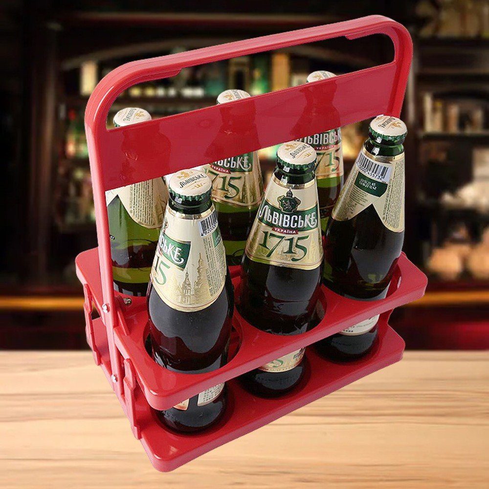 Bierhalter Bierbehälter, 6 Rot Bierflaschenhalter Weinflaschenhalter Bierflaschen, für autolock