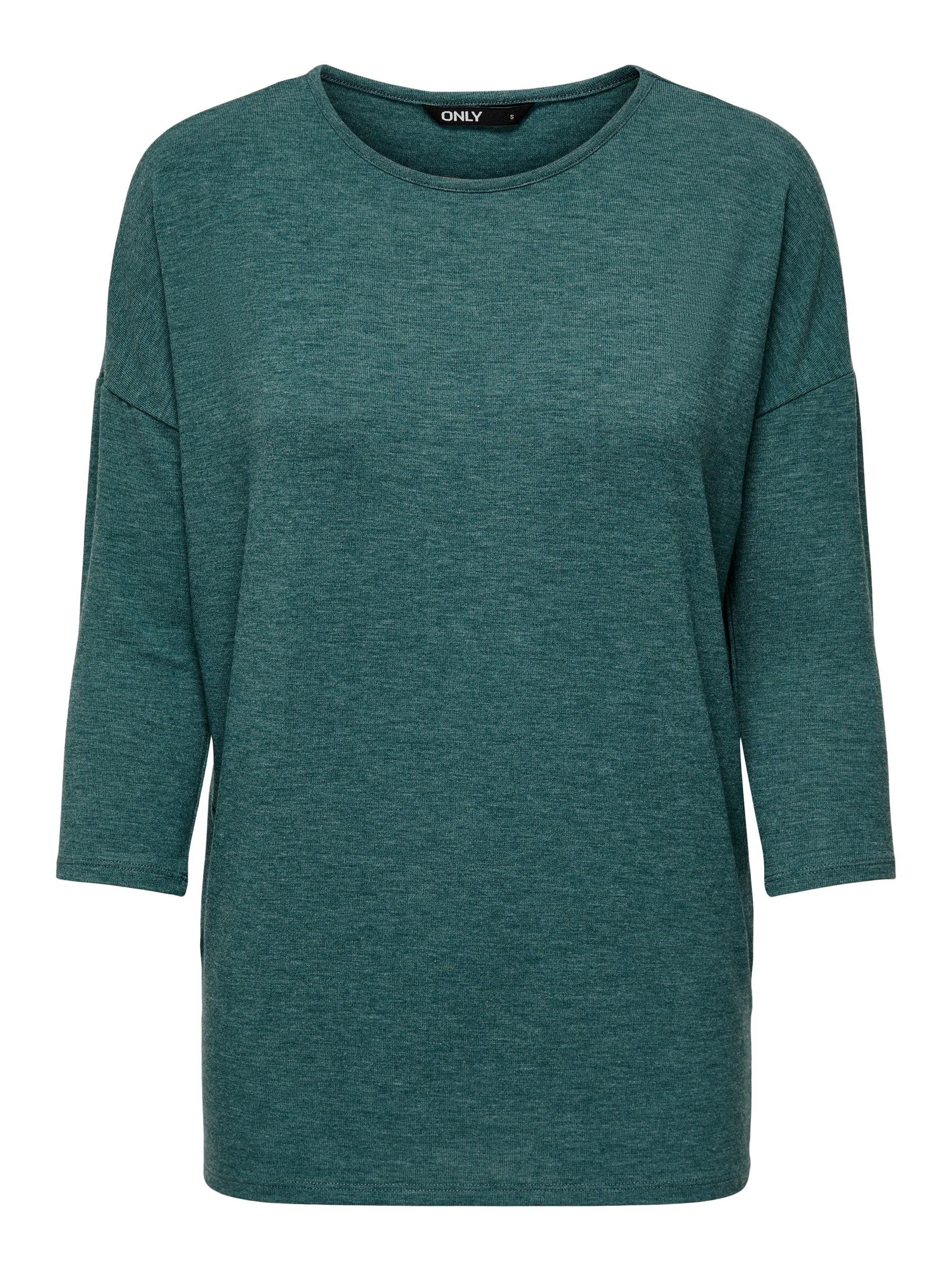 ONLY 3/4-Arm-Shirt JRS in Tea lässiger NOOS Oversize-Form TOP melange 3/4 Deep ONLGLAMOUR