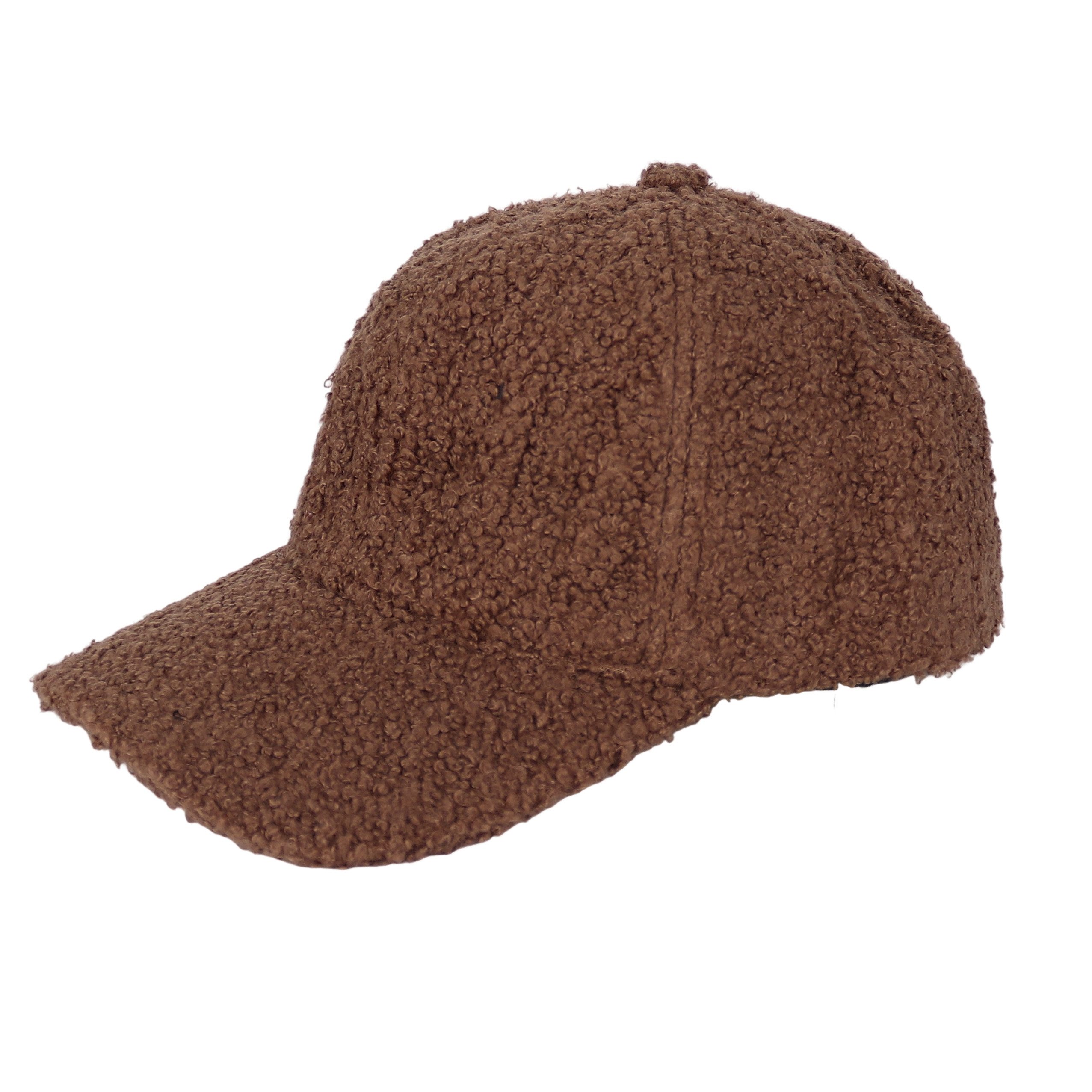 MIRROSI Baseball Cap unstteddyfell – verstellbare Damen Cappy, Einheitsgröße innen gefüttert, weiche Schirmmütze für Herbst & Winter