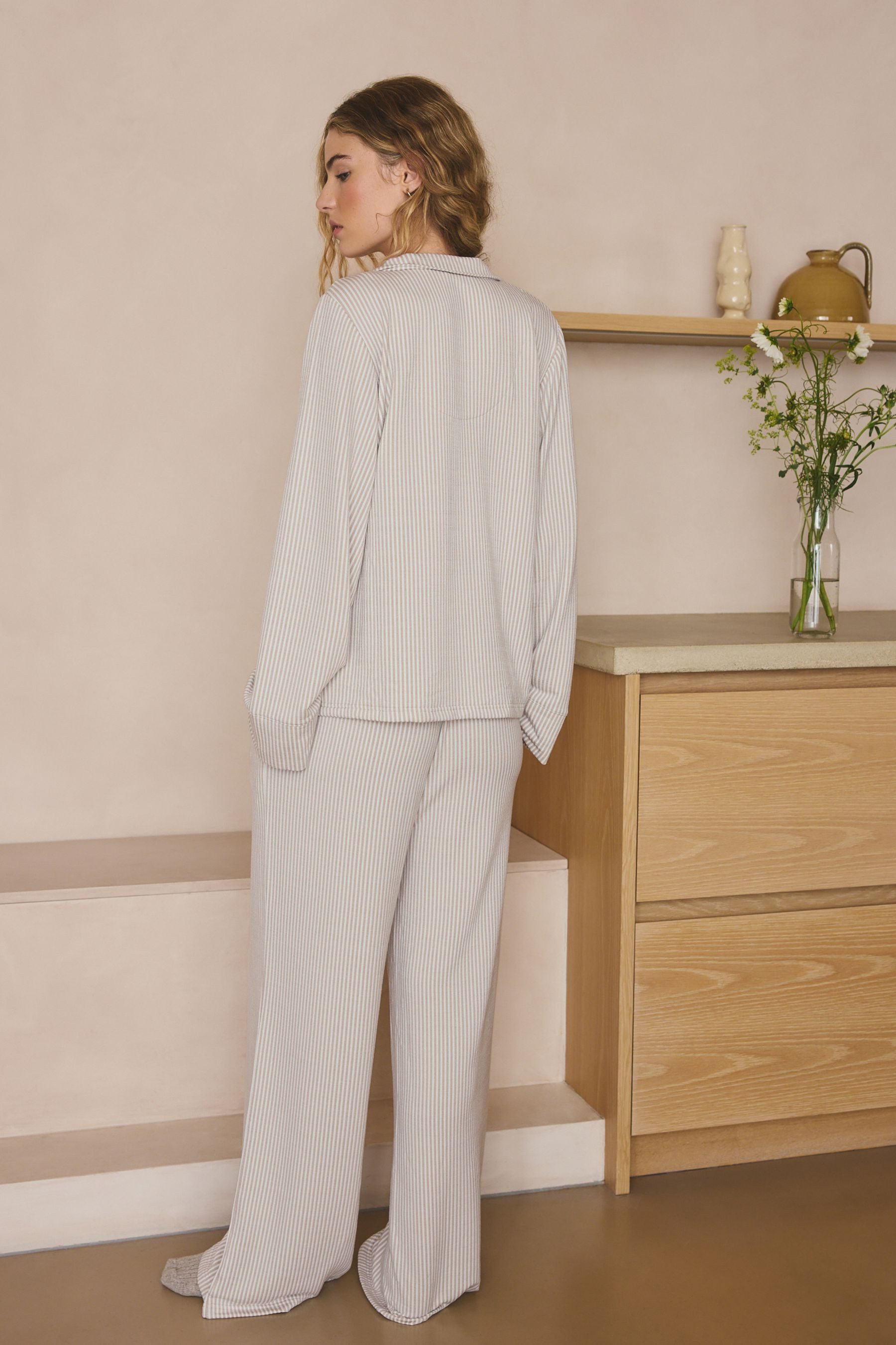 Next Pyjama Jersey-Pyjama mit Knopfleiste (2 tlg)