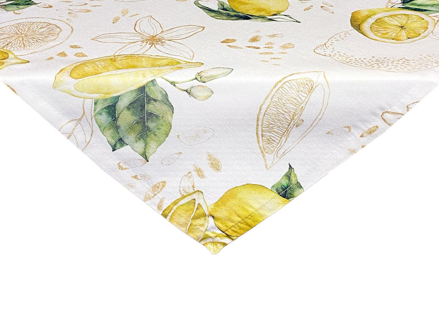 beties Mitteldecke Italy Collection (1-tlg, 1 Stück), 100% Baumwolle, Zitronen mit goldener Zeichnung