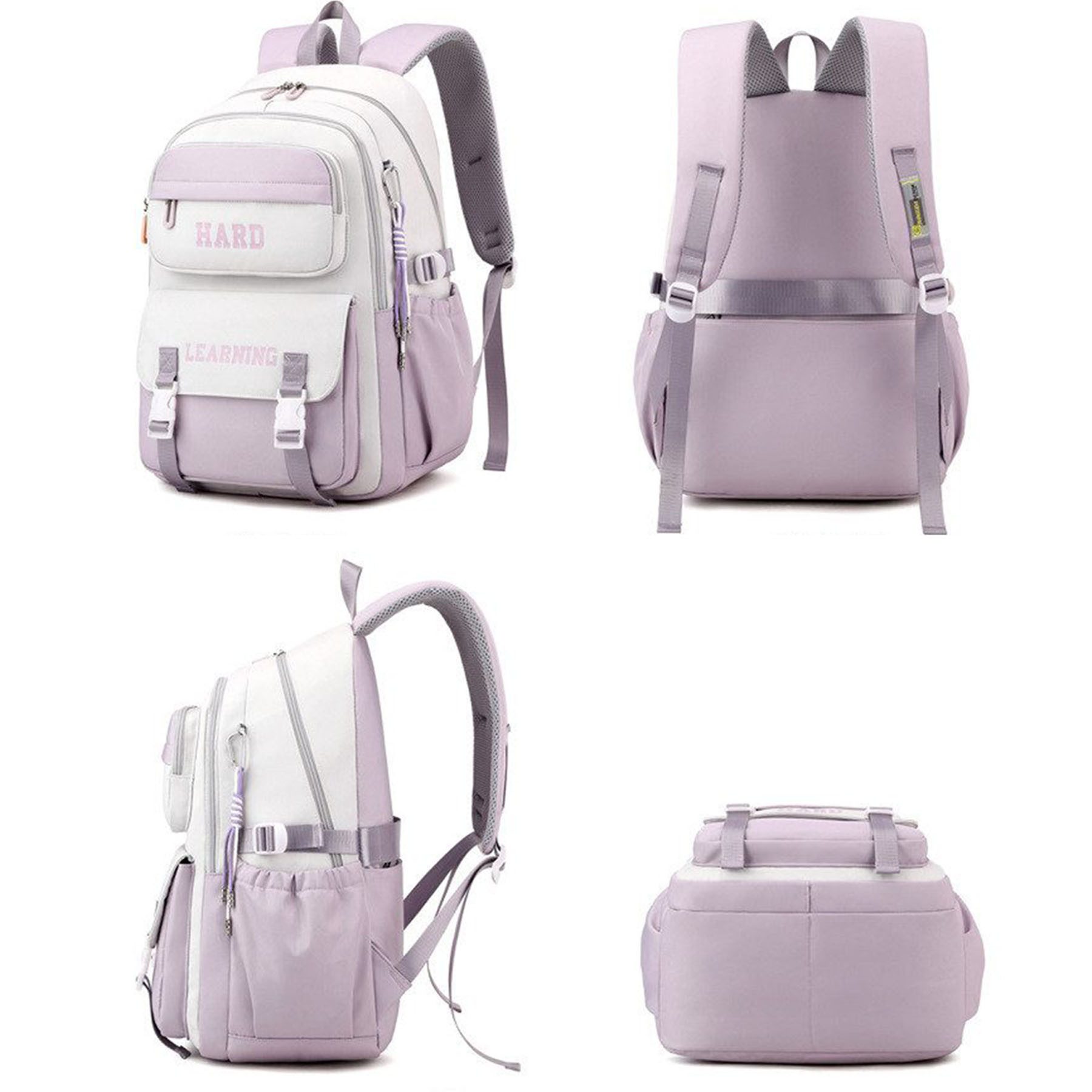 Mutig Schulrucksack Schulrucksack Teenager,große Kapazität Schulranzen Mit Trolleyband (Wasserdicht Lässiger Schulranzen,Unisex Geeignet für Teenager, Dieser Sc – Bild 2 von 5