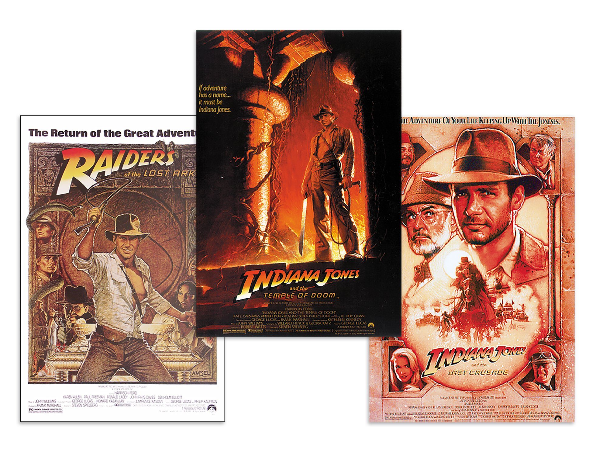 Close Up Poster Indiana Jones Poster 3er Set Filmplakate 68,5 x 101,5 cm