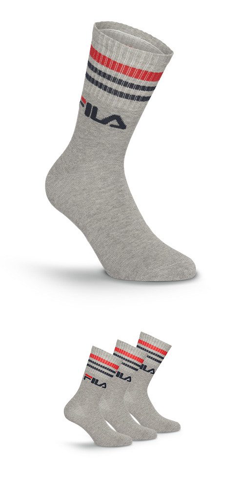 Fila Socken (3 Paar) breites Rippenbündchen, Logoschriftzug, Cotton-Mix günstig online kaufen