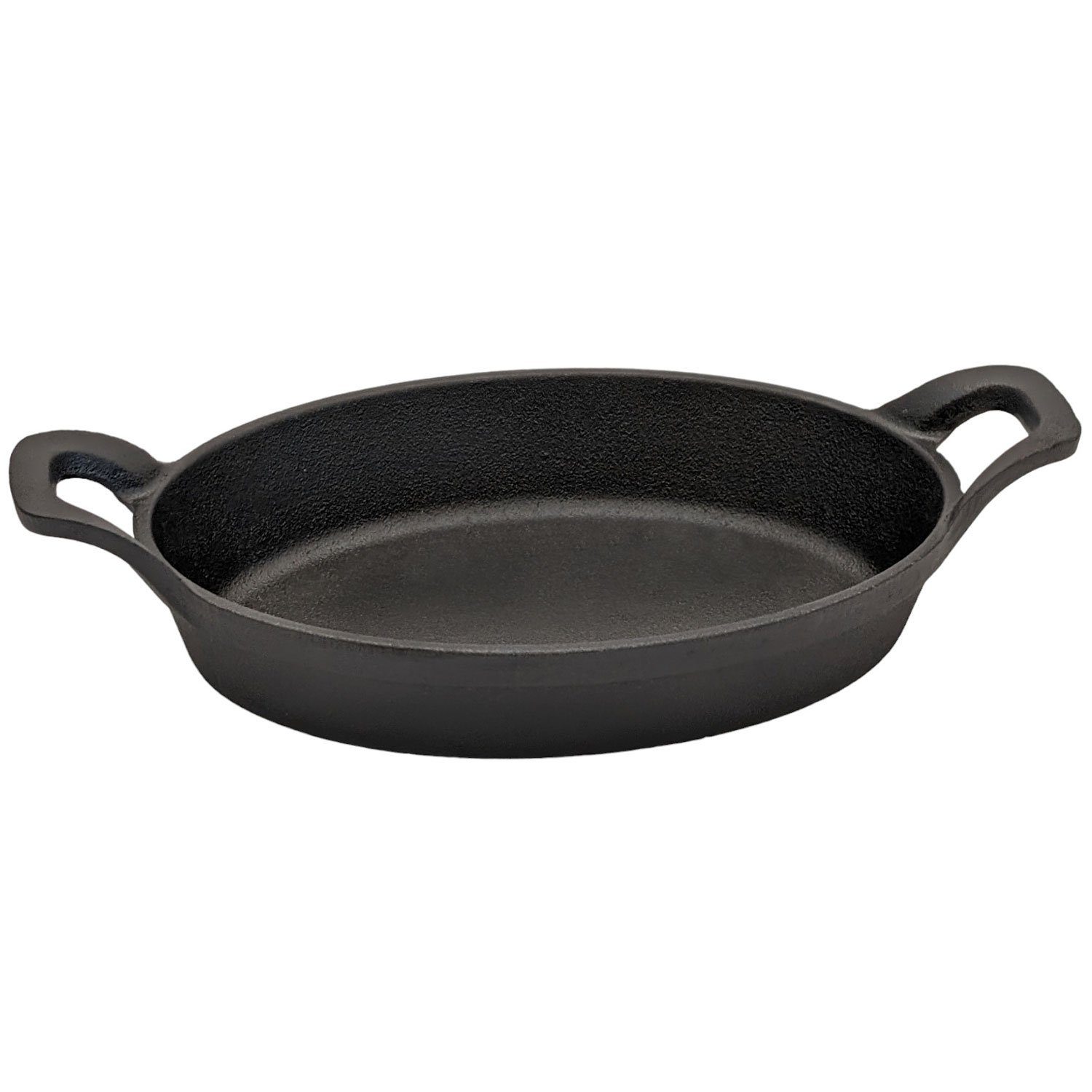 Bratpfanne osoltus Grillpfanne Gusseisen mit 2 Griffen oval 22x15cm