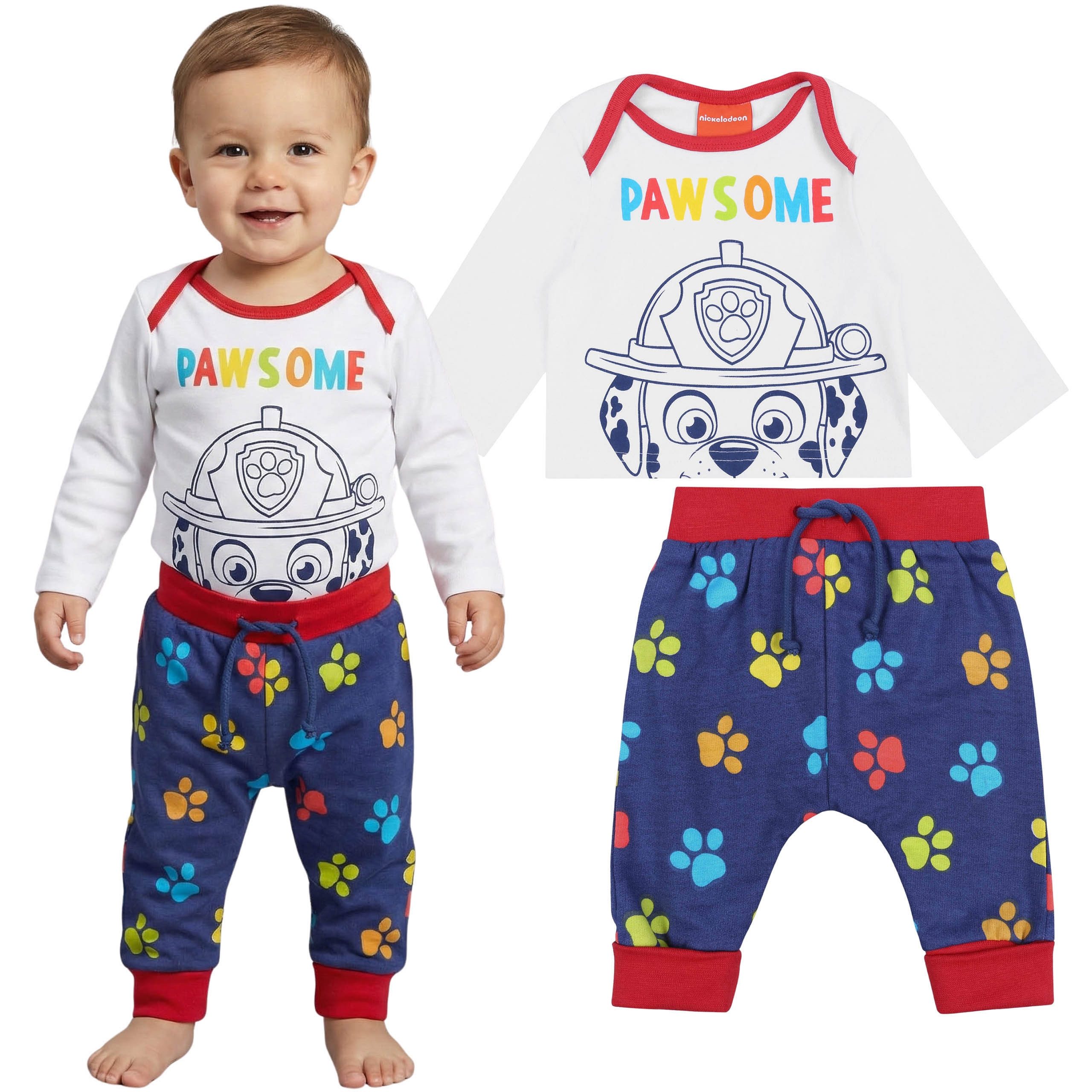 PAW PATROL Langarmshirt & Hose Paw Patrol Baby-Set, Trainingsanzug für Jungen
