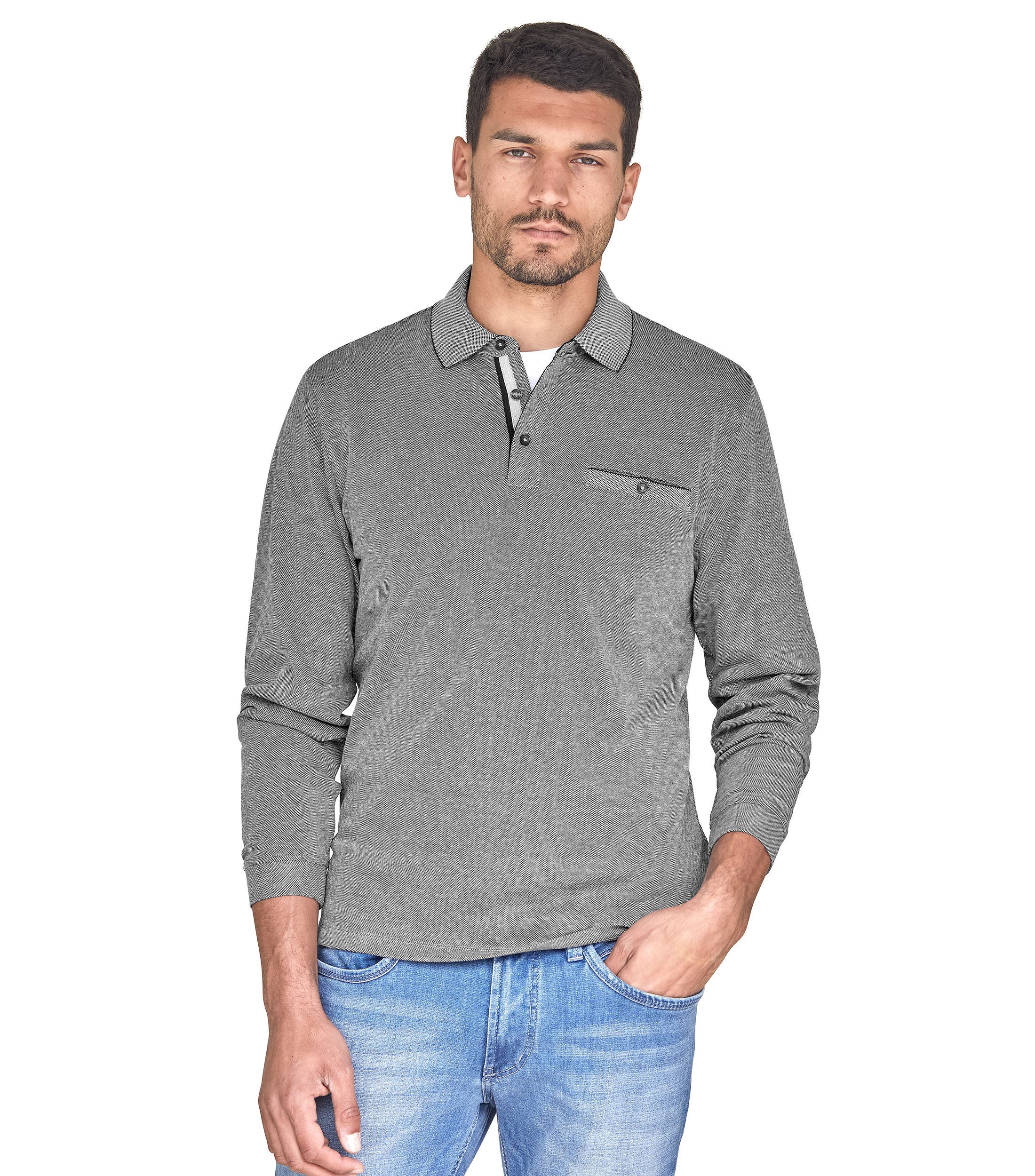 Langarm-Poloshirt CASAMODA Polo-Shirt Langarm uni