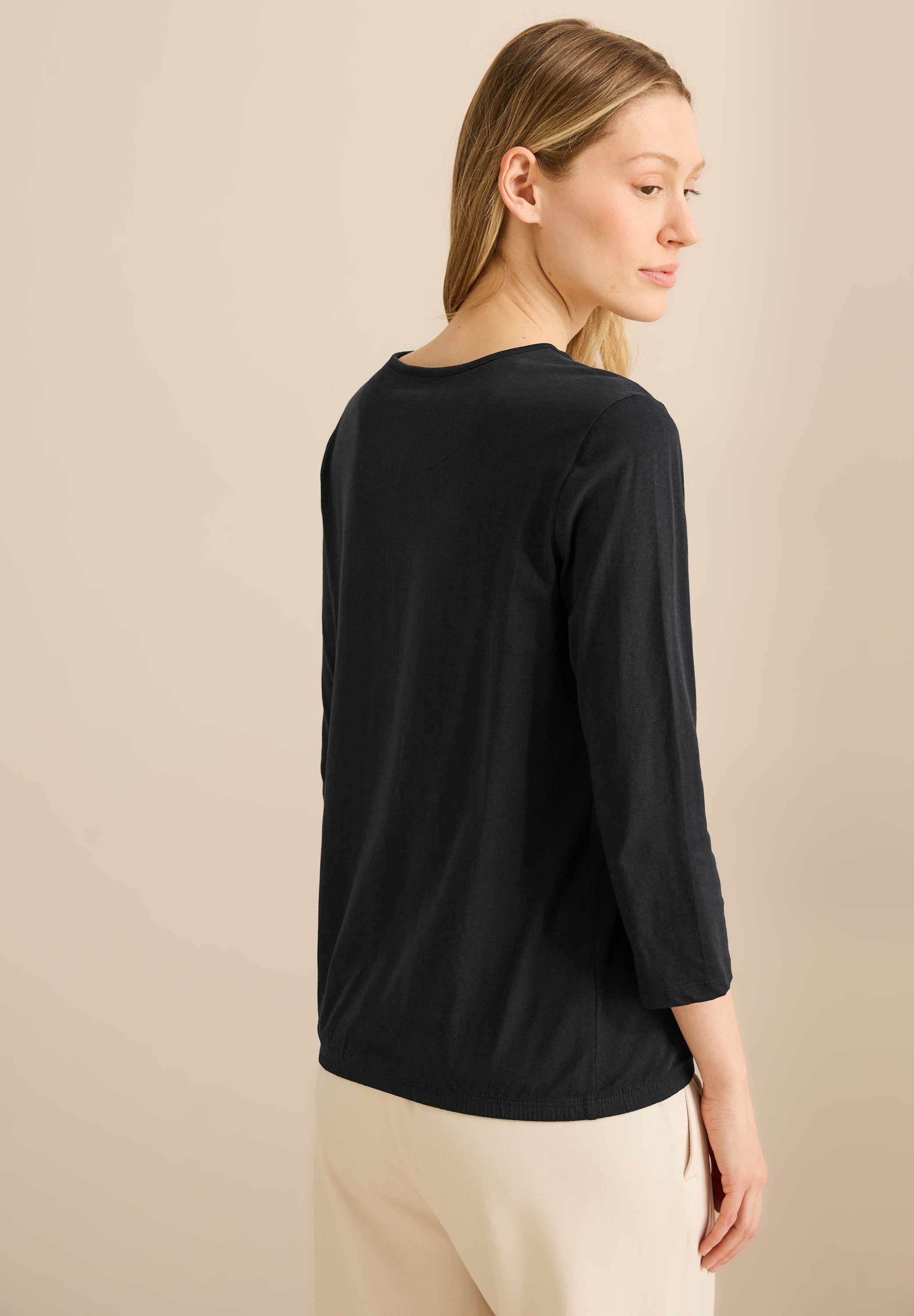 CECIL 3/4-Arm-Shirt mit geschlitztem Rundhalsausschnitt günstig online kaufen