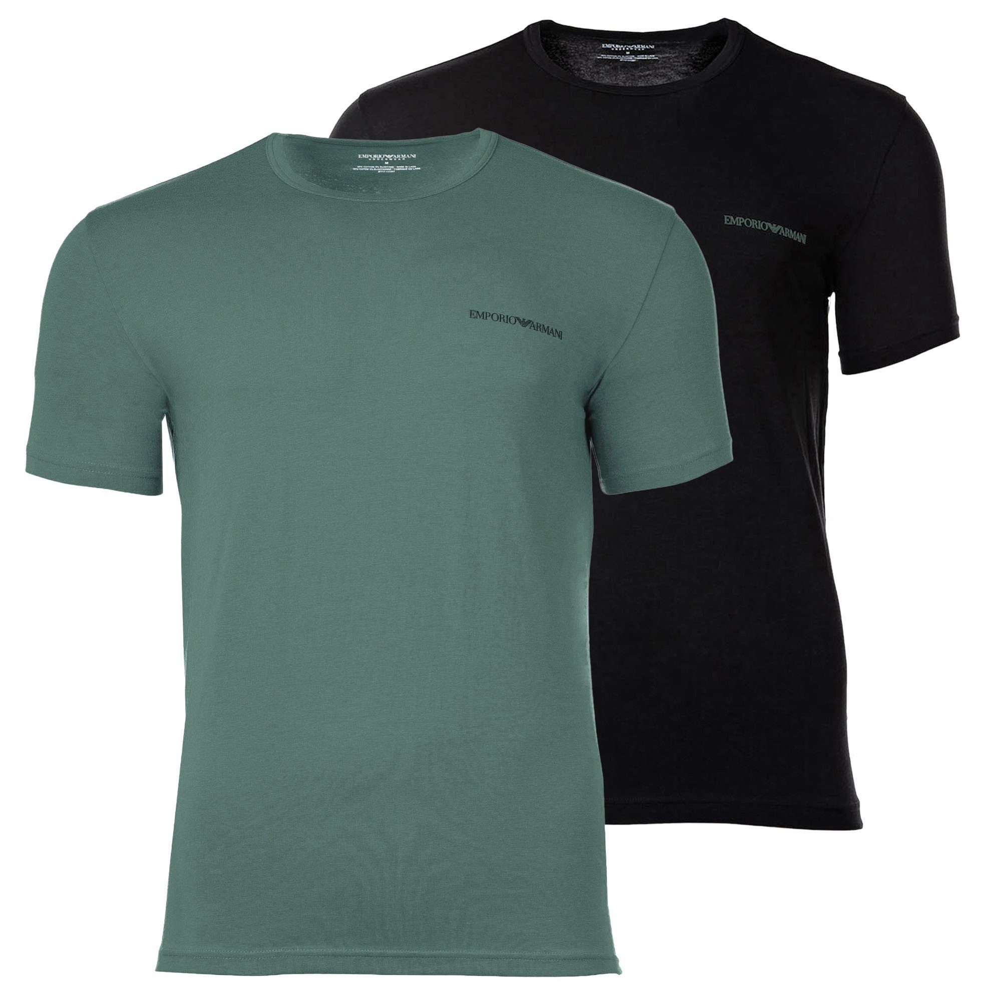 Emporio Armani T-Shirt Herren T-Shirt 2er Pack Baumwolle CORE LOGOBAND (Packung, 2er Pack)