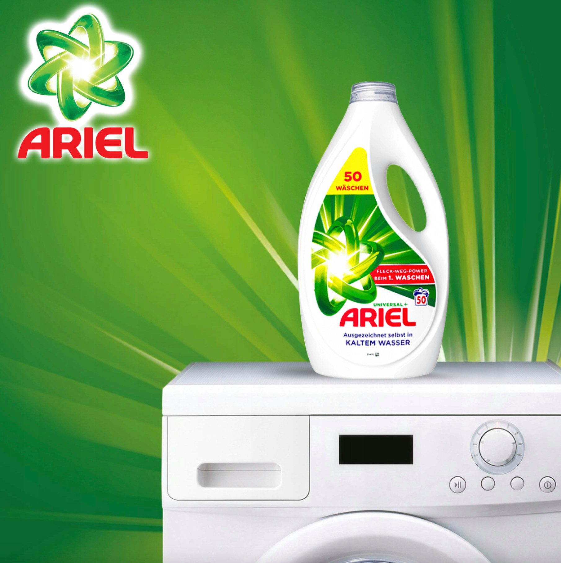 KomfortHome Ariel Universal White Waschgel + 2,25 L Feinwaschmittel (1x flasche 2250 ml, [- 1 Flasche Waschgel 2250 ml 1 Flasche Waschgel 2250 ml)