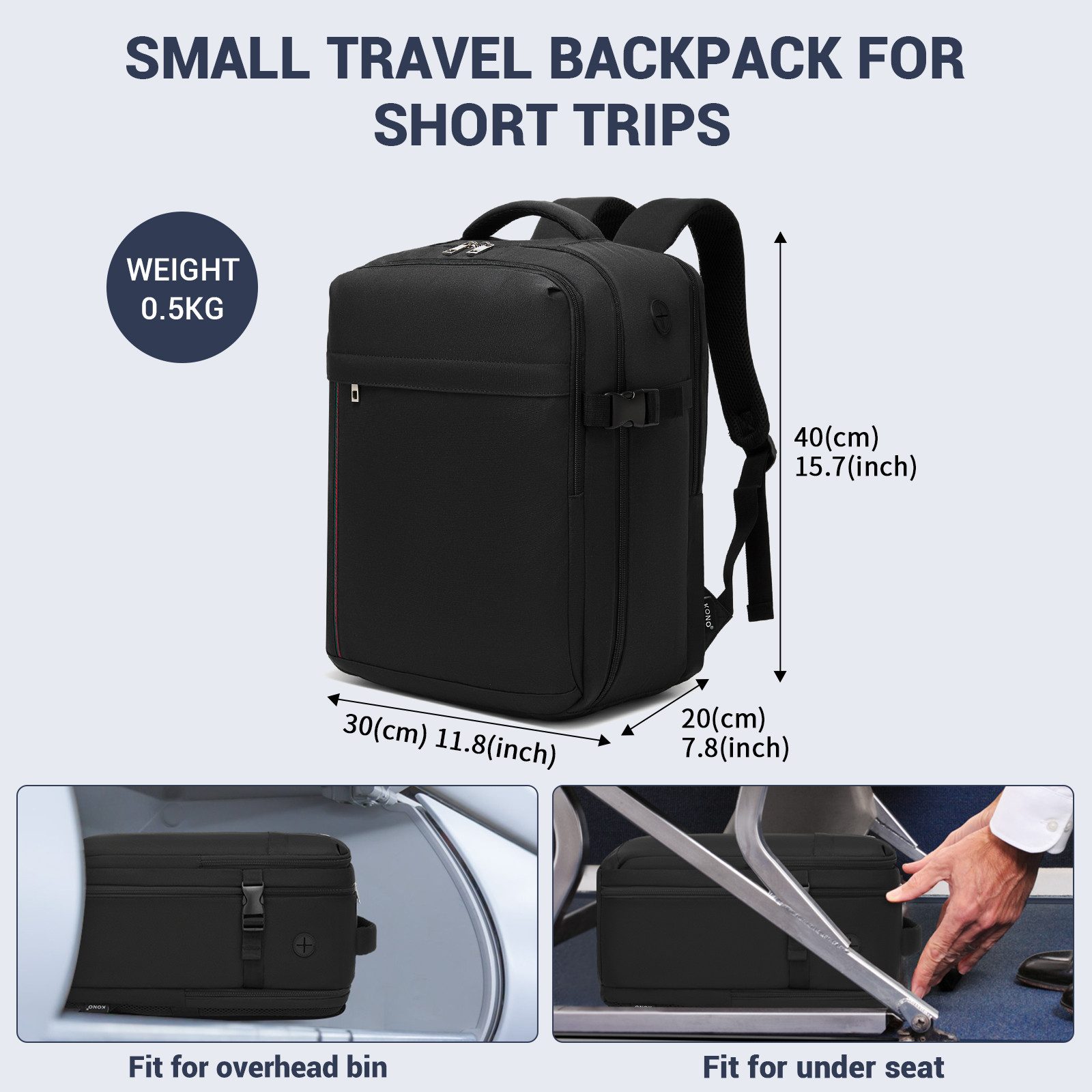 KONO Rucksack Kabinentasche für Ryanair – Handgepäck-Rucksack, 40x30x20 cm, günstig online kaufen