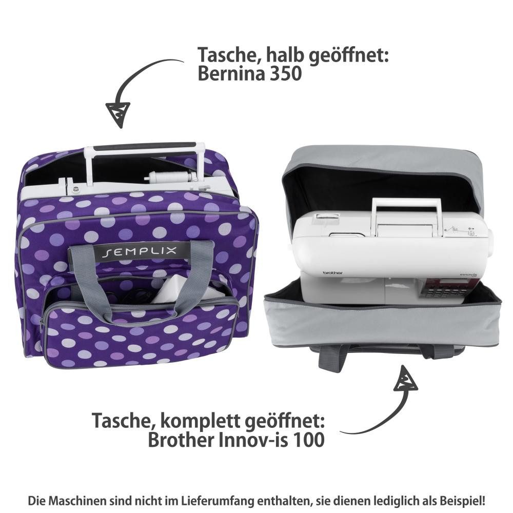 Semplix Nähmaschinentasche - Aufbewahrungstasche mit Reißverschluss Polka Dots Design – Bild 5 von 5