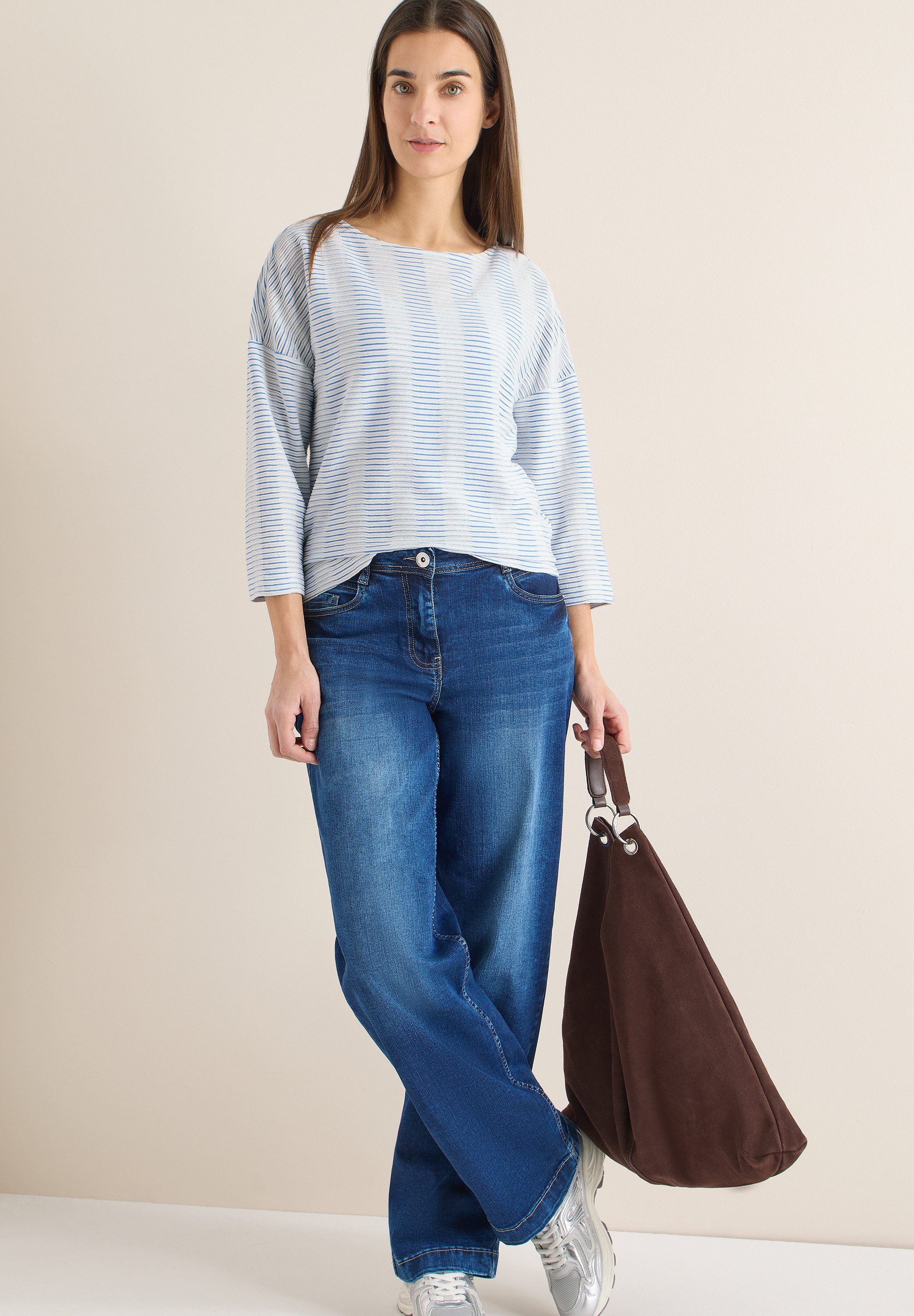 CECIL Langarmshirt mit U-Boot-Ausschnitt