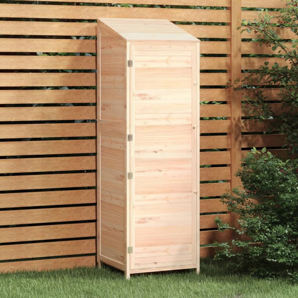 vidaXL Garten-Geräteschrank Natur - 55 x 52 x 1745 cm - schmal Gartenschrank Geräteschuppen 55x52x