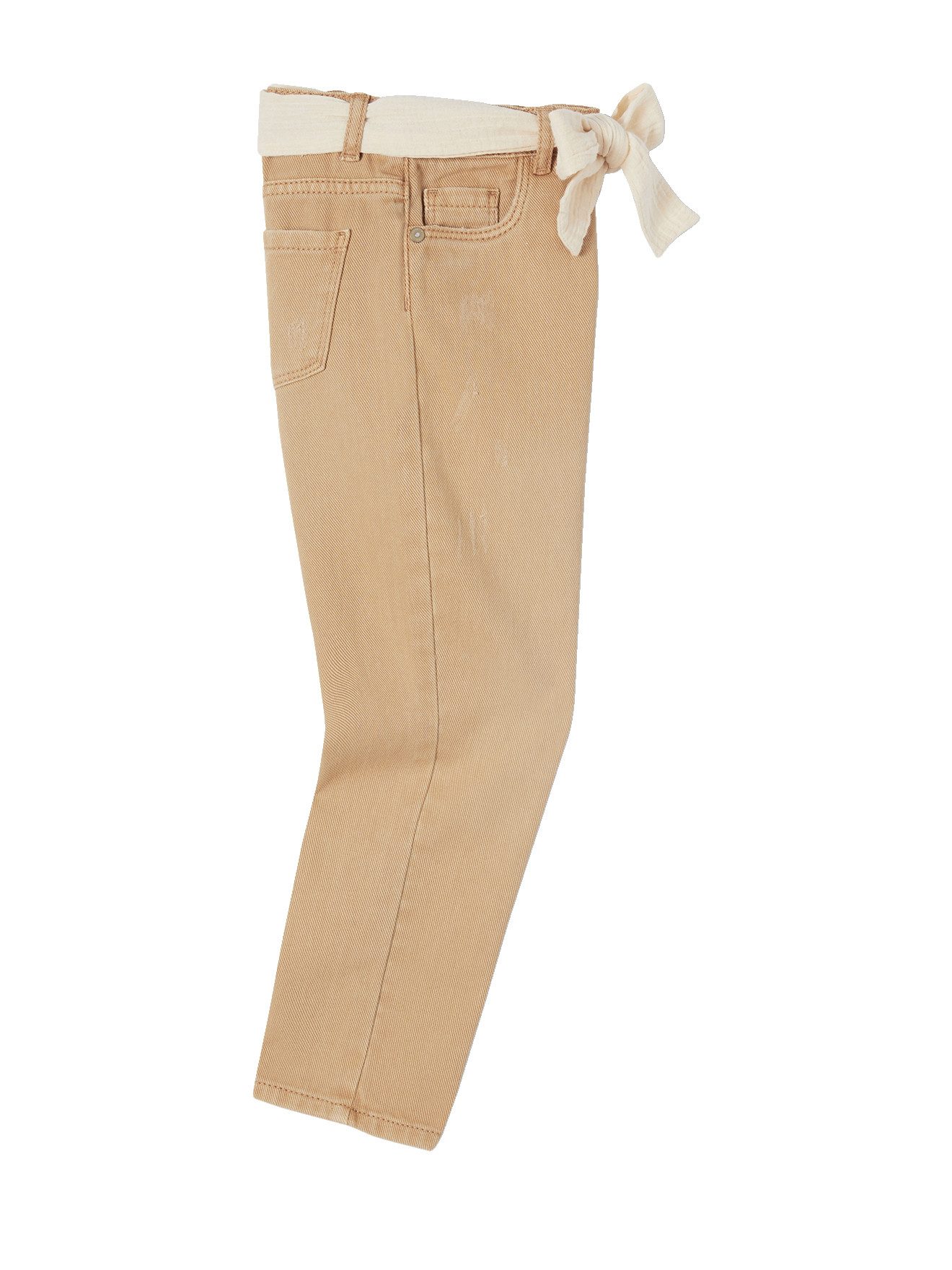 Mom-Jeans Mädchen Hose mit Stoffgürtel
