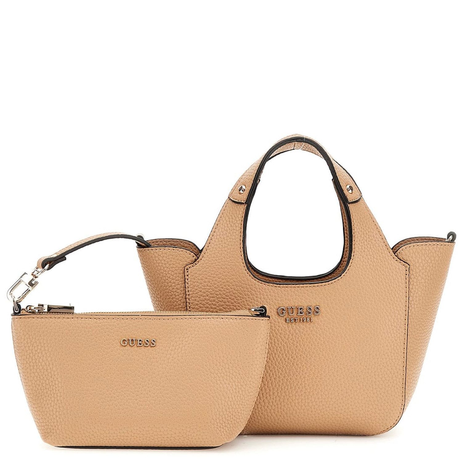 Guess Umhängetasche GUESS Damen Handtasche Helina beige (1, 1-tlg., 1) günstig online kaufen