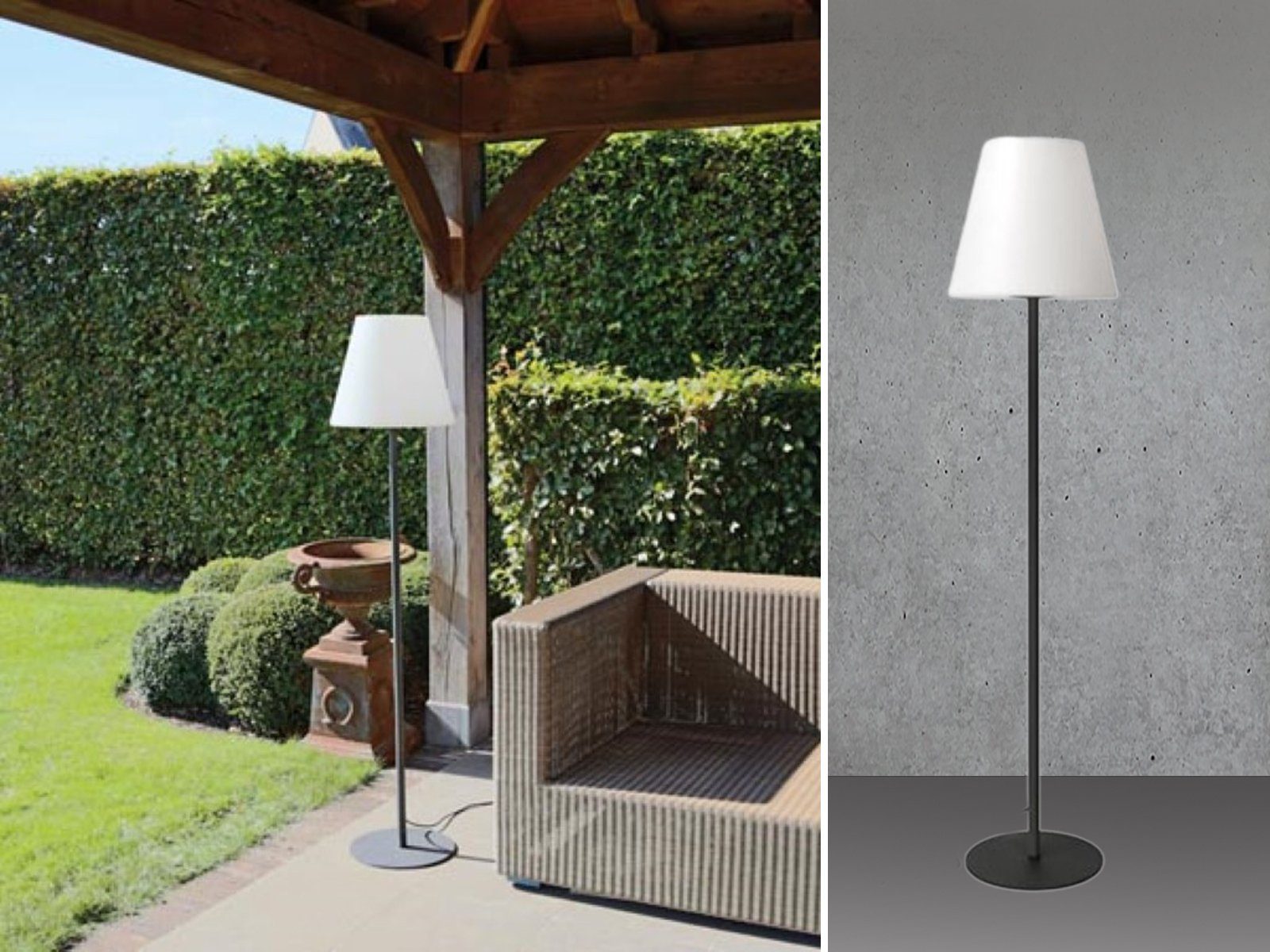 meineWunschleuchte LED AußenStehlampe, LED wechselbar, Warmweiß, für