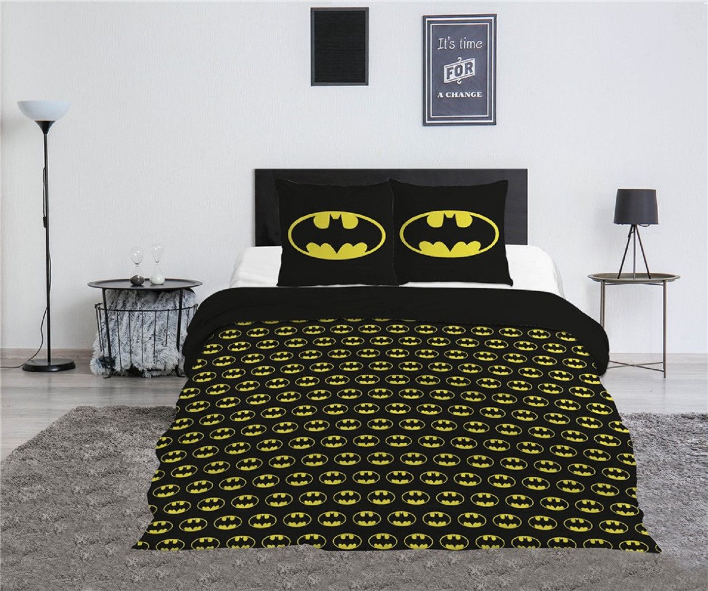Batman Bettwäsche 3-teiliges Set – 1x Deckenbezug (240x220) & 2x Kissenbezug (63x63 cm), 3 teilig – Bild 3 von 3