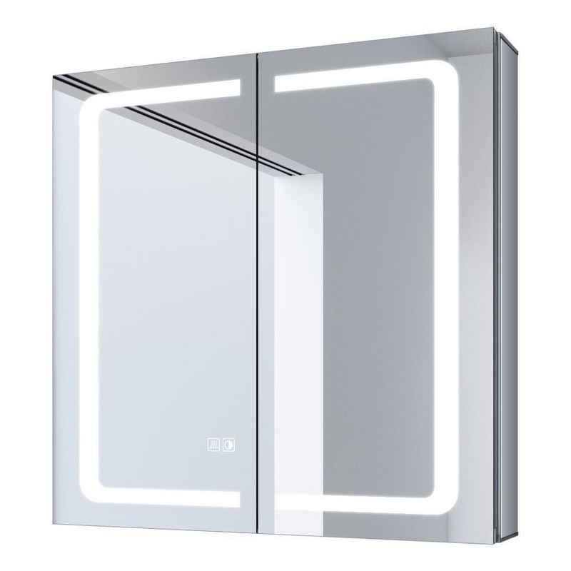 SONNI Spiegelschrank »spiegelschrank bad mit beleuchtung 65 breit, Badezimmer, Aluminum« Beschlagfrei mit Touchschalter