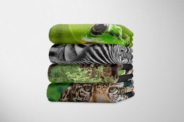 Sinus Art Handtücher Handtuch Strandhandtuch Saunatuch Kuscheldecke mit Tiermotiv Panda Pandabär, Baumwolle-Polyester-Mix (1-St), Handtuch
