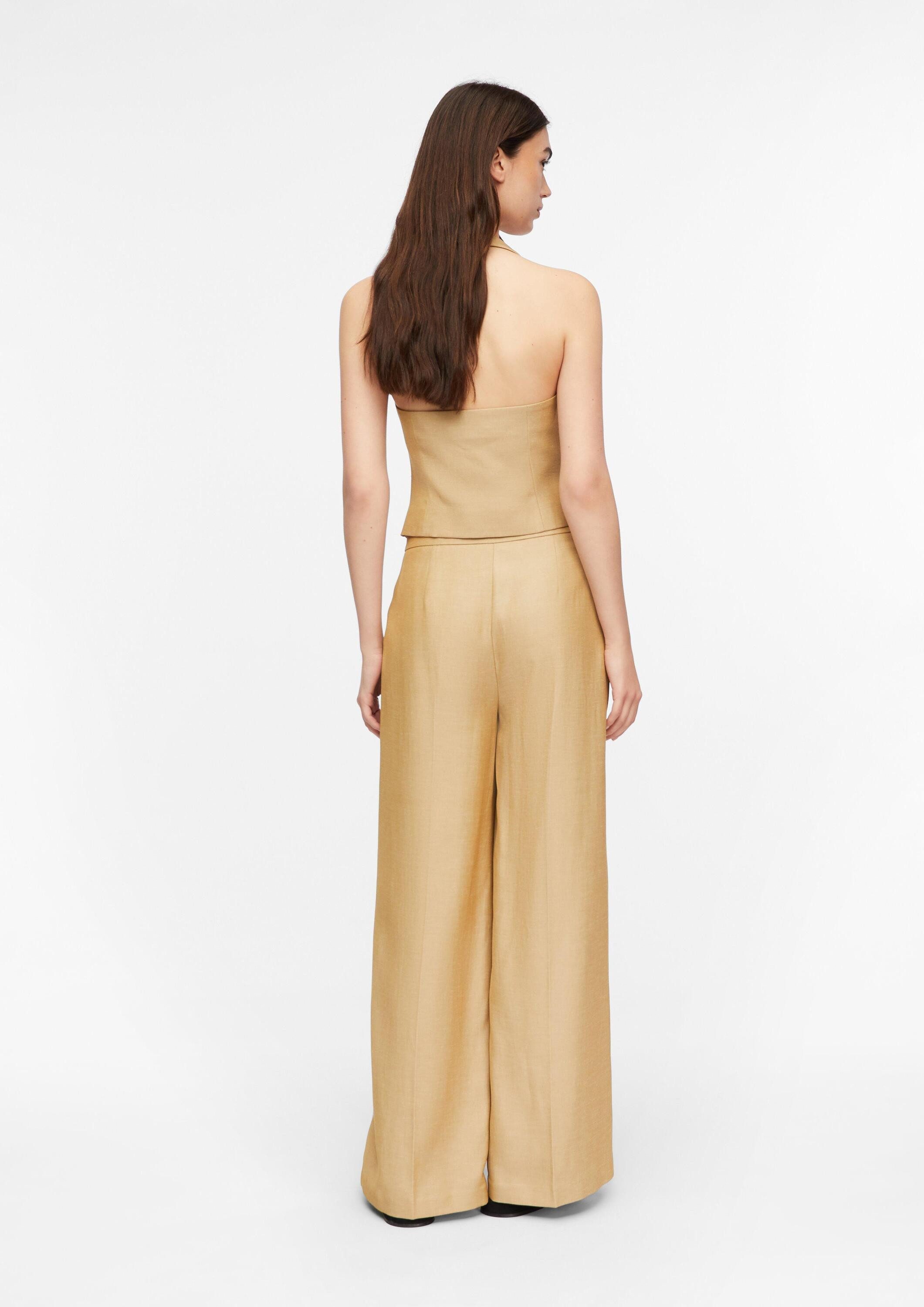 comma Chinos Hose Bundfaltenhose aus Leinenmix
