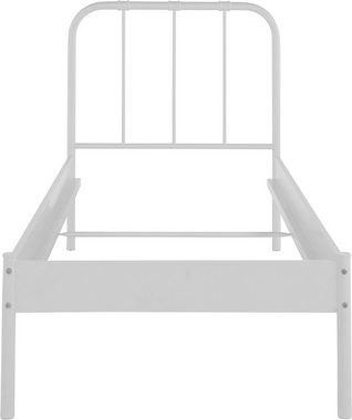 loft24 Bett Ariel, Metallbett in weiß, Industrial Design, Einzelbett, 90x200 cm