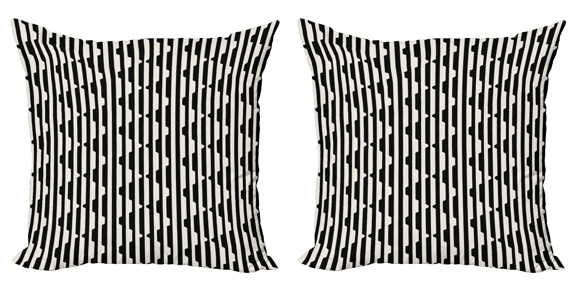 Kissenbezüge Modern Accent Doppelseitiger Digitaldruck, Abakuhaus (2 Stück), Geometrisch Retro Linien und Dreiecke
