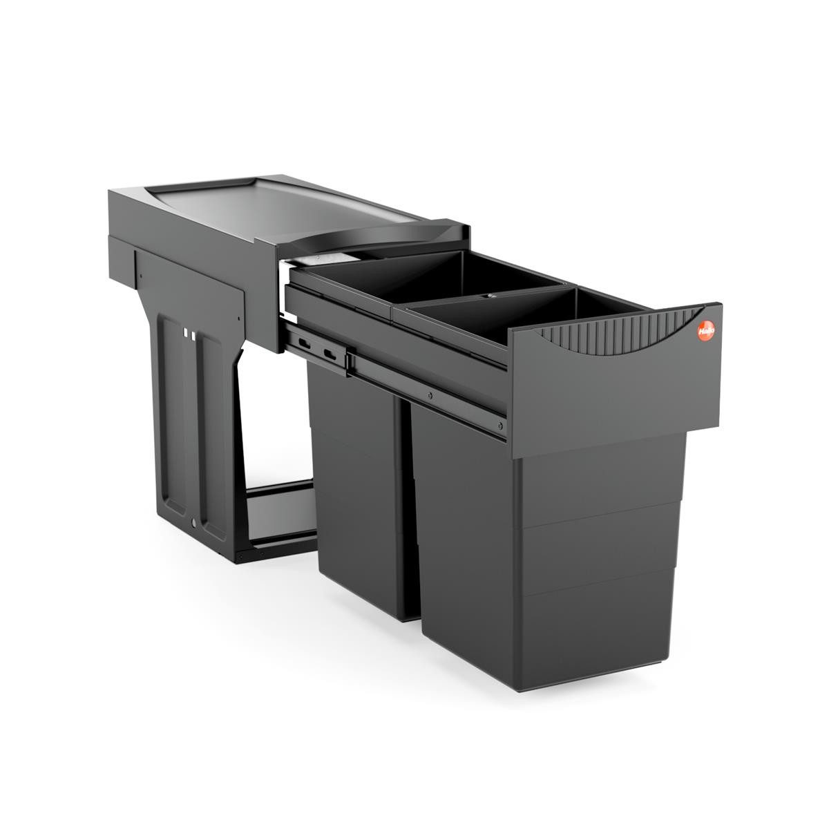 Hailo Mülleimer Hailo Abfallsammler 3666851 Tandem 2x 15 Liter Black Edition limitiert, Black Edition
