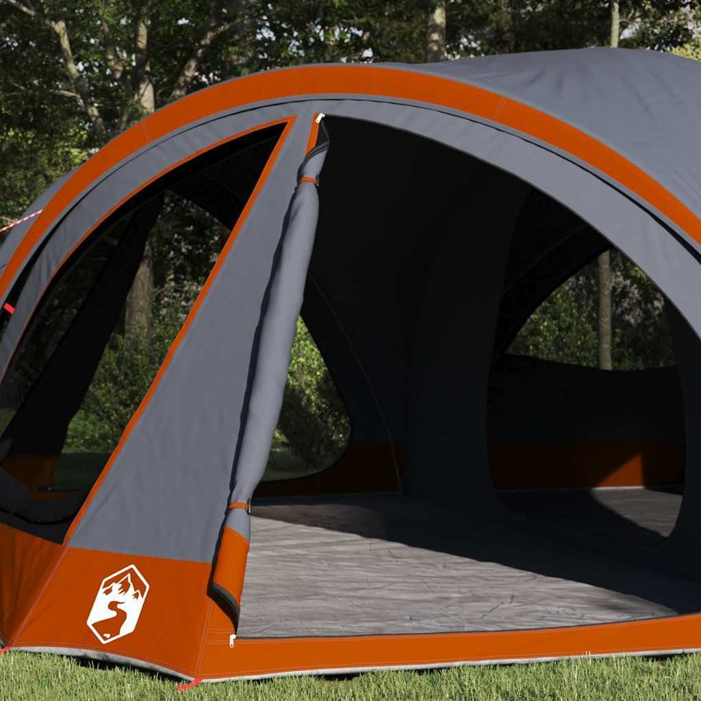 vidaXL Tunnelzelt Familienzelt für 10 Personen Grau und Orange 460 x 430 x 214 cm, (1 tlg)