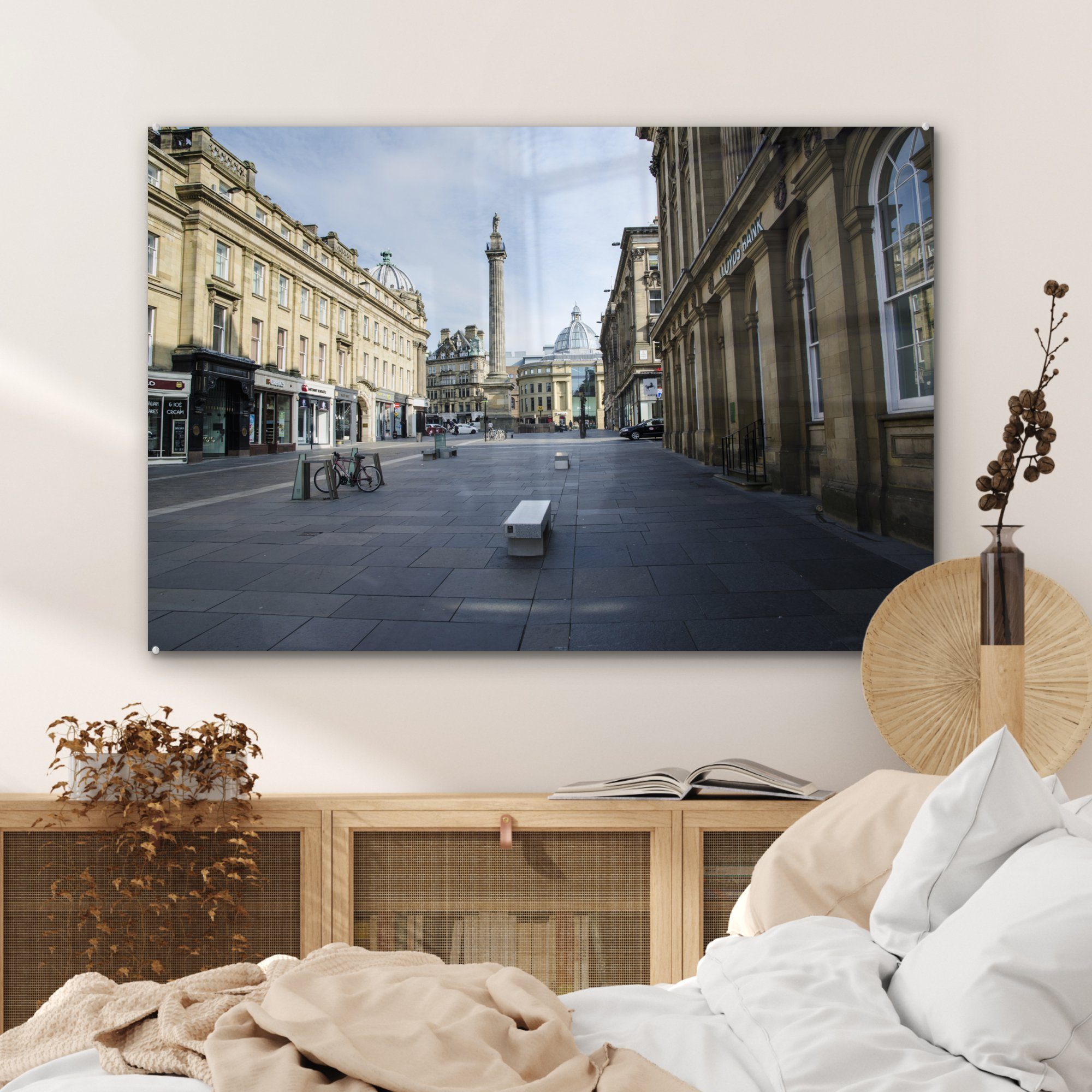 ist Acrylglasbilder Grainger MuchoWow Acrylglasbild historische & St), Newcastle-upon-Tyne, Town von das Zentrum (1 Schlafzimmer Wohnzimmer