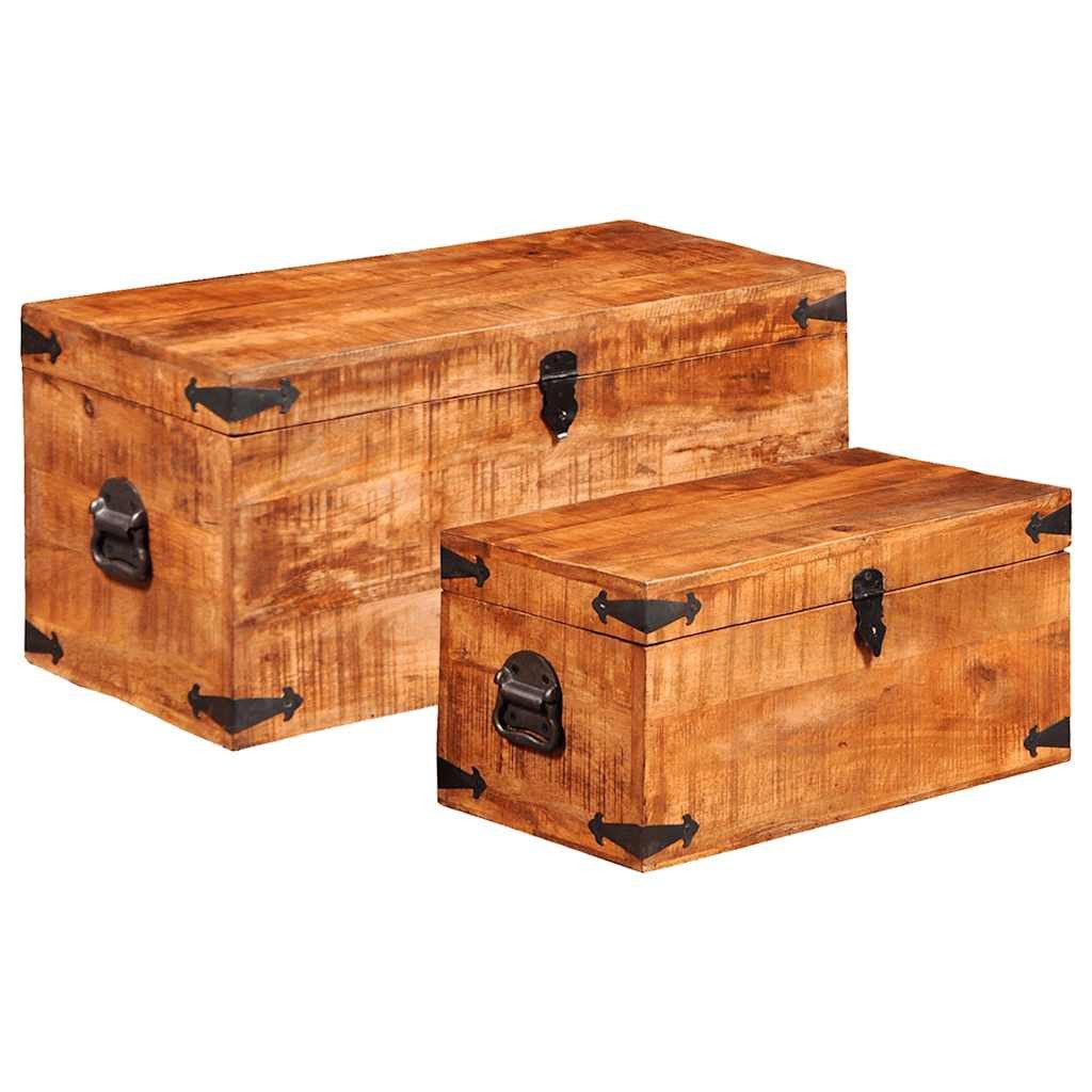 vidaXL Aufbewahrungsbox 2-tlg. Truhen-Set Raues holz