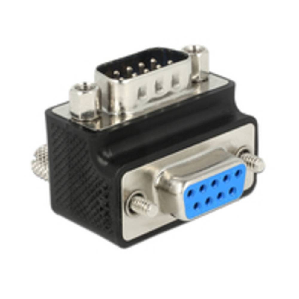Delock D-Sub 9pol. Adapter Stecker auf Buchse 90° gewinkelt 65593 Computer-Adapter, schraubbar