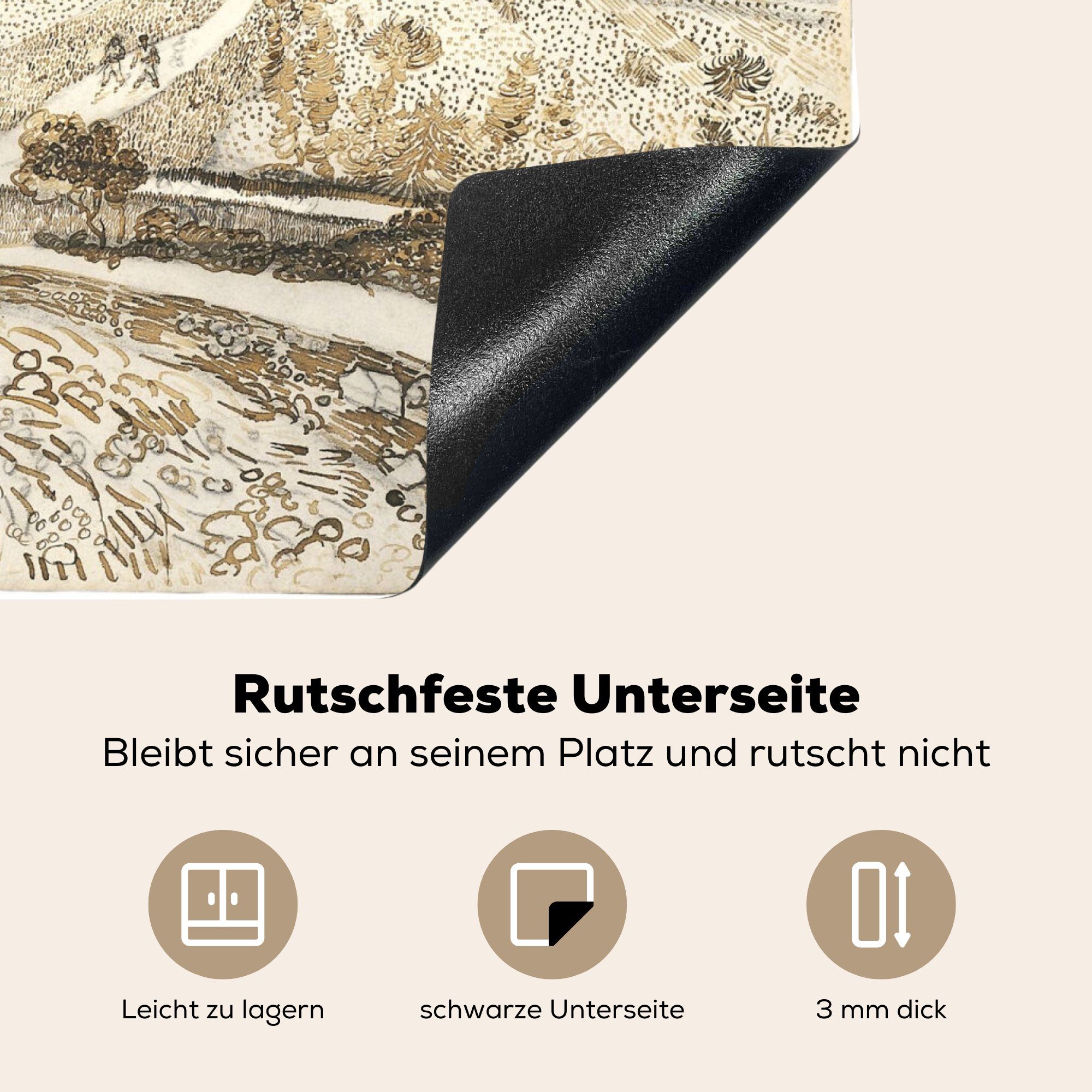 Herdblende-/Abdeckplatte aus Induktionsmatte Vinyl, Crau cm, gesehen 59x52 Vincent Montmajour küche, La - (1 für Gogh, vom van Ceranfeldabdeckung MuchoWow die tlg),