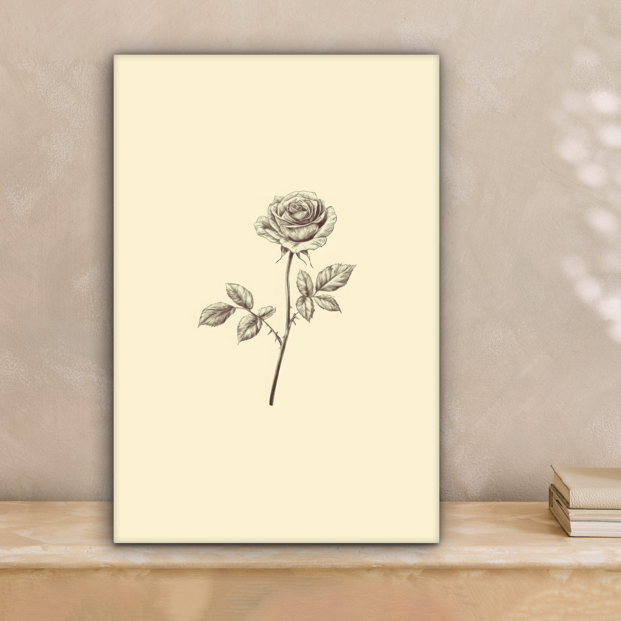 OneMillionCanvasses® Leinwandbild Illustration - Schwarz - Rose, Fotodruck günstig online kaufen