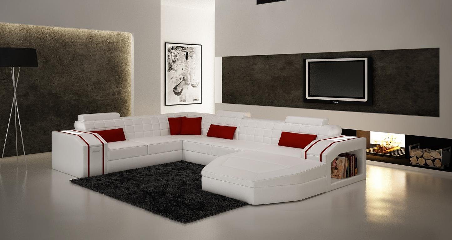 JVmoebel Ecksofa Designer weißes Ecksofa luxus Wohnlandschaft Moderne Couch Neu, Made in Europe