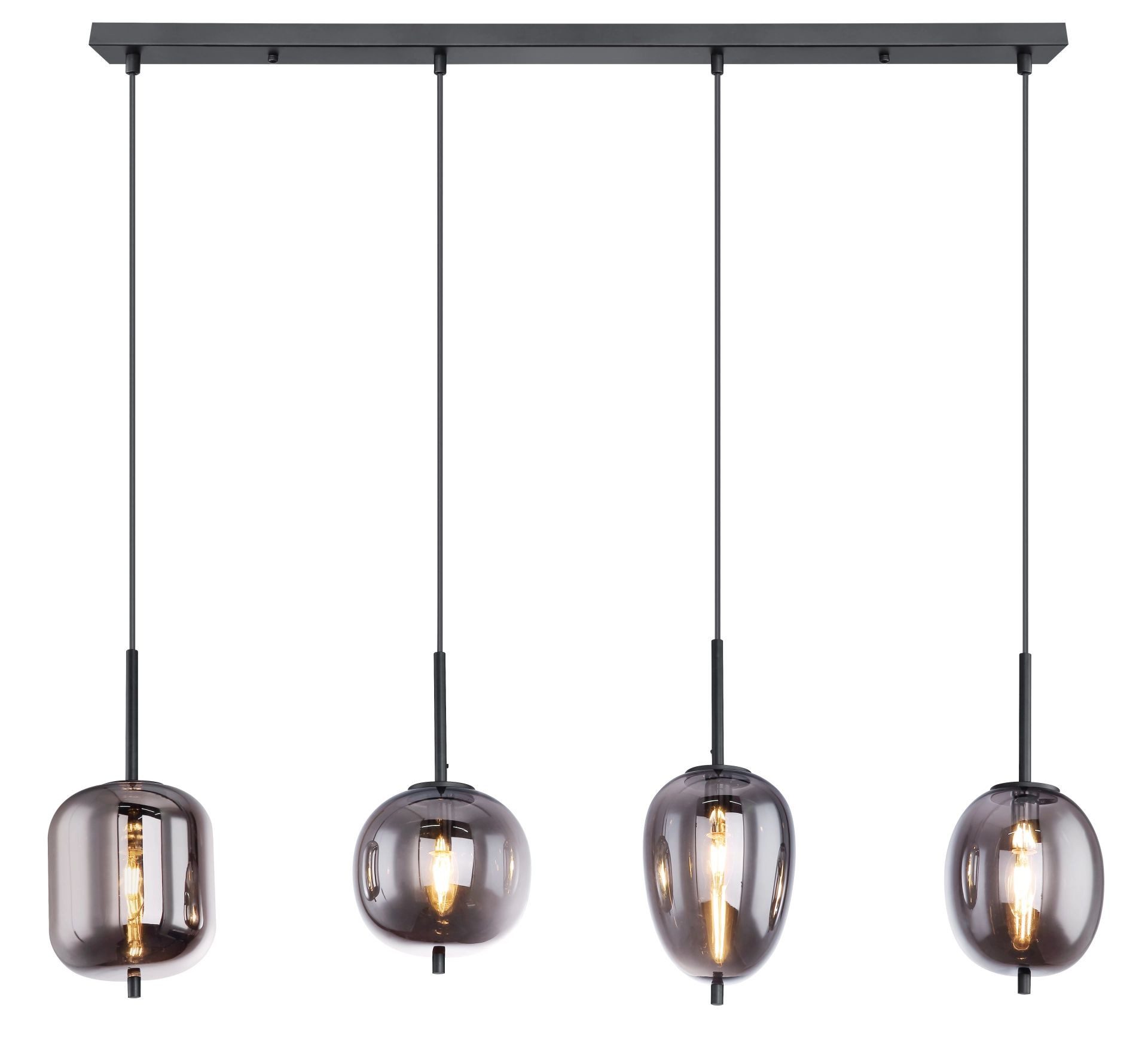 GLOBO LIGHTING Pendelleuchte BLACKY, ohne Leuchtmittel, Hängelampe, Hängeleuchte, verschiedene Gläser, modern, Essbereich