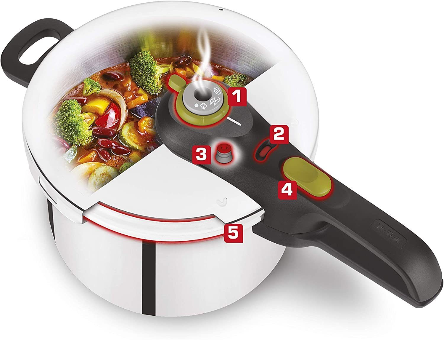 Tefal Schnellkochtopf Tefal P2530750 Secure 5 Neo Schnellkochtopf (6L) Edelstahl, Cromargan® Edelstahl Rostfrei 18/10
