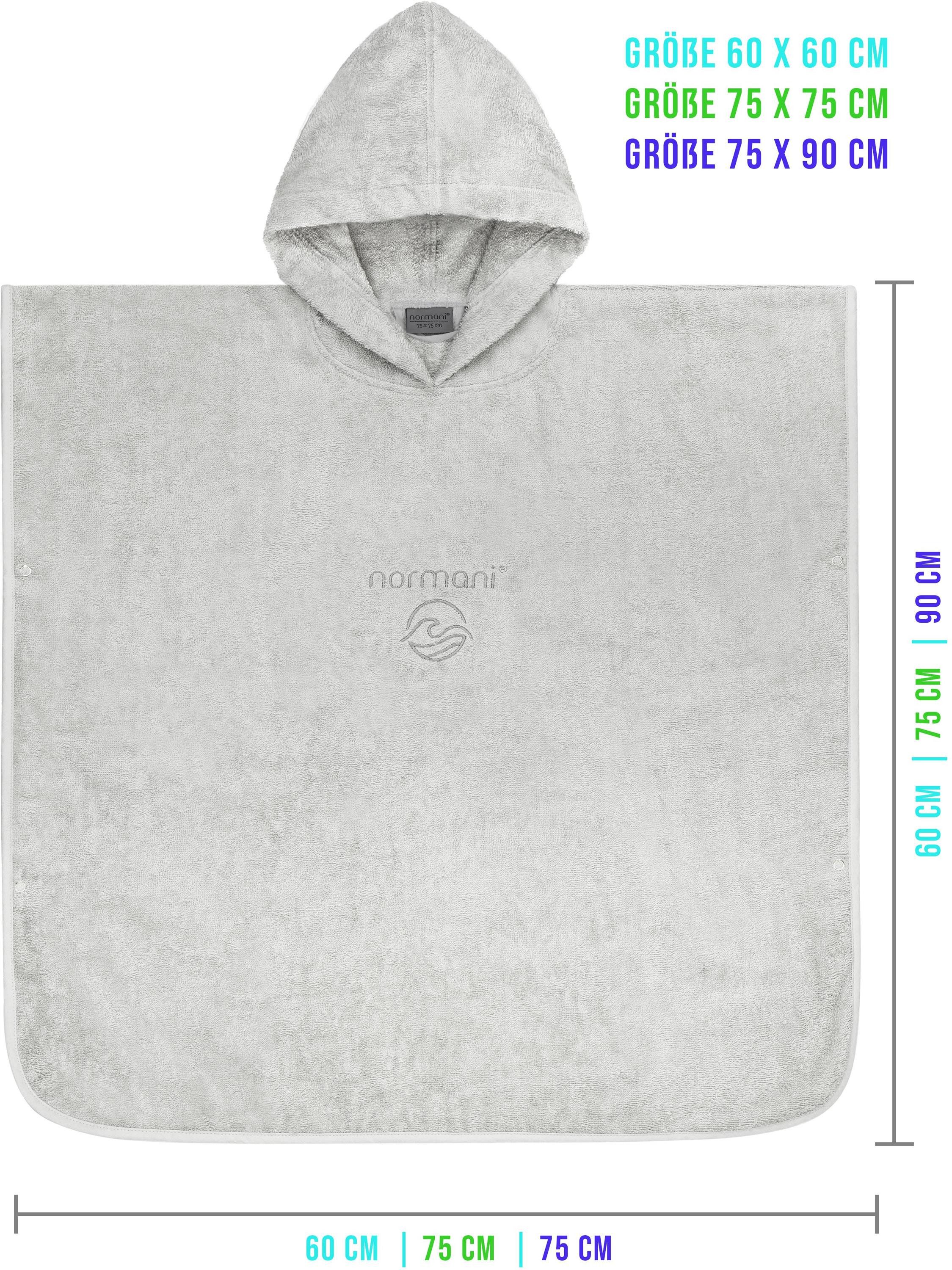 normani Badeponcho Badeponcho aus Bio-Baumwolle für Kinder, Bio-Baumwolle, Kapuze, Schlupf, Kinderbademantel mit Kapuze Strandponcho – Bild 3 von 5